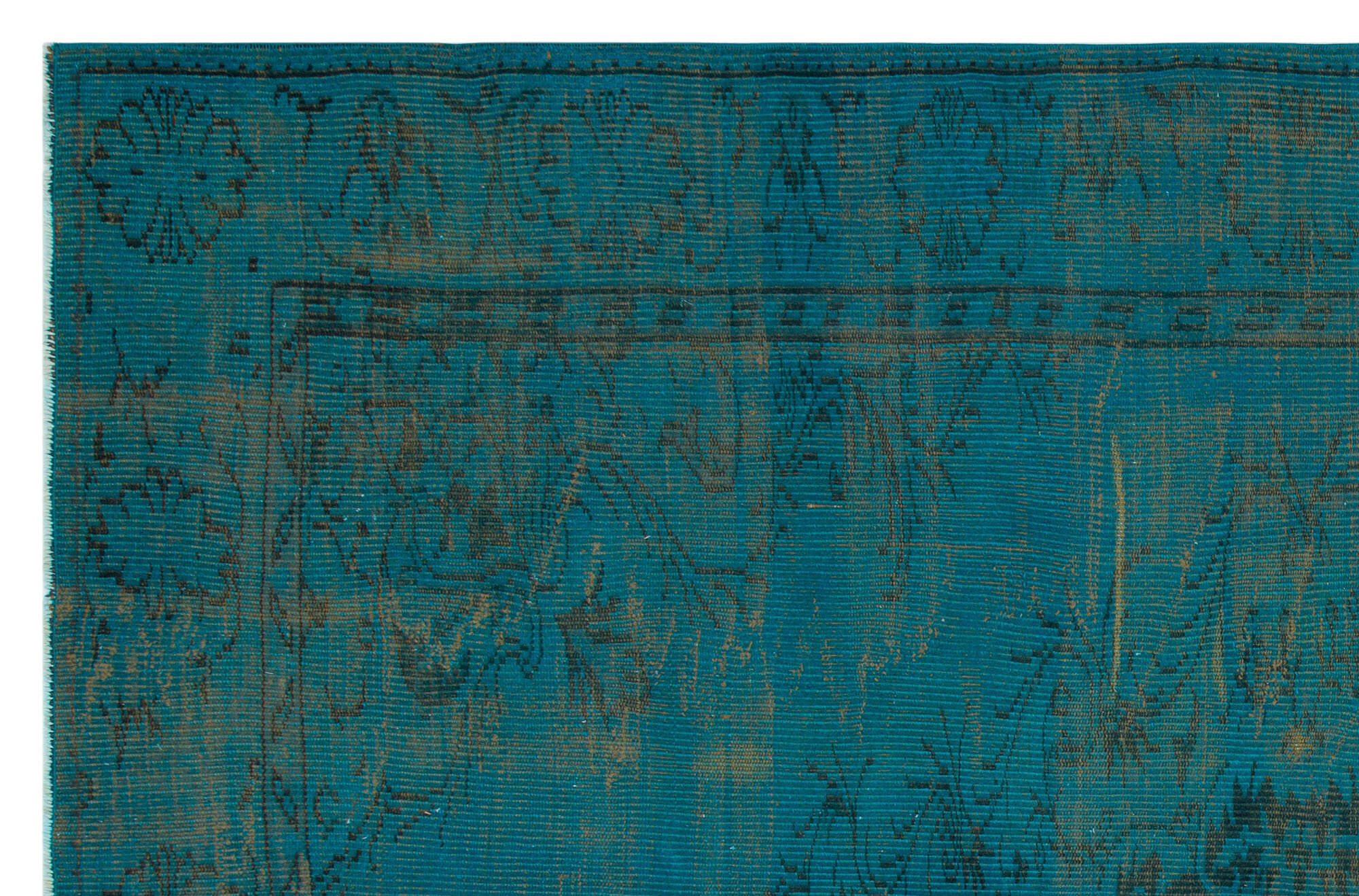 Atina Turquoise Vintage Wool Handmade Area Rug 5'9" x 8'10"