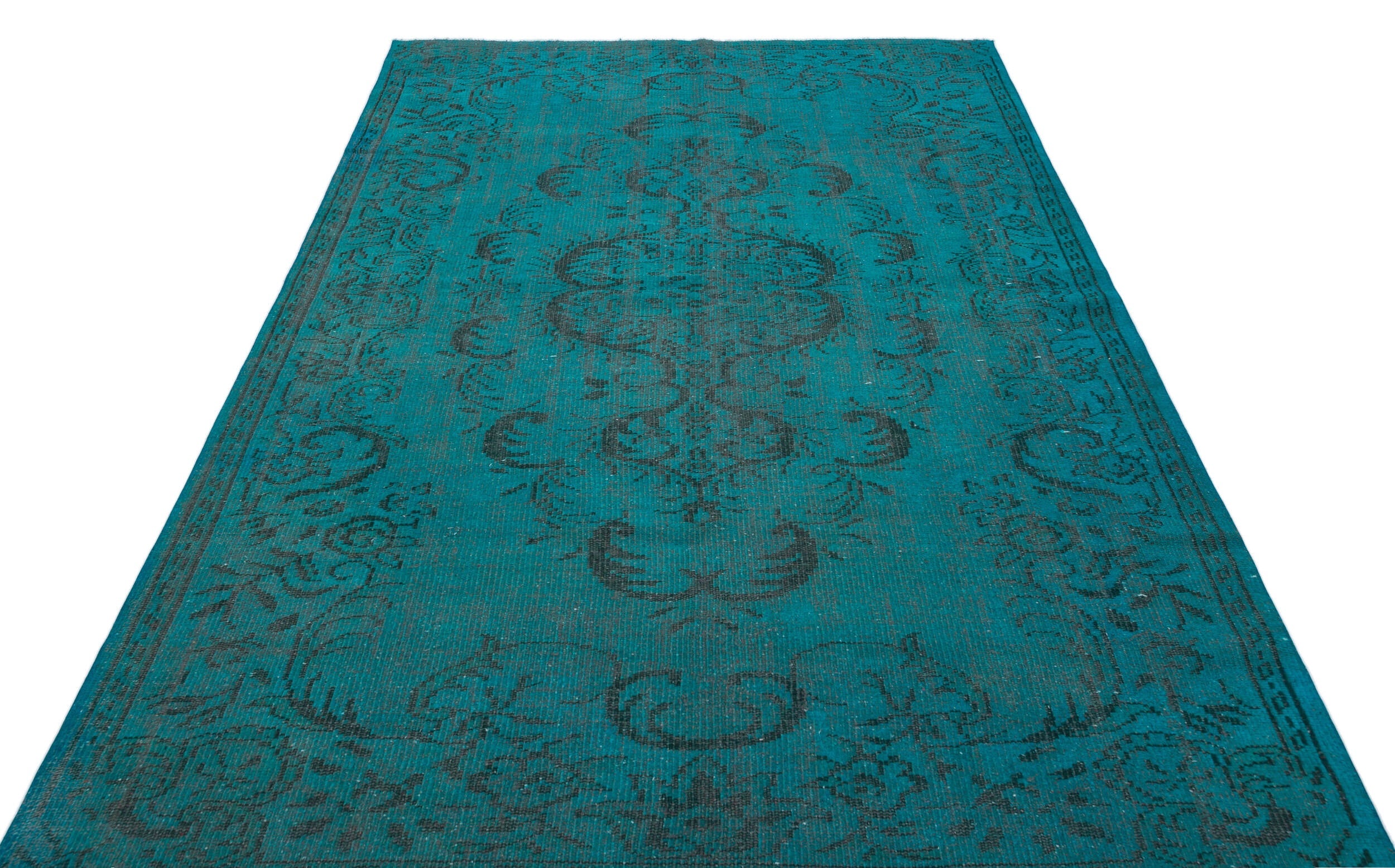 Atina Turquoise Vintage Wool Handmade Area Rug 5'8" x 9'0"