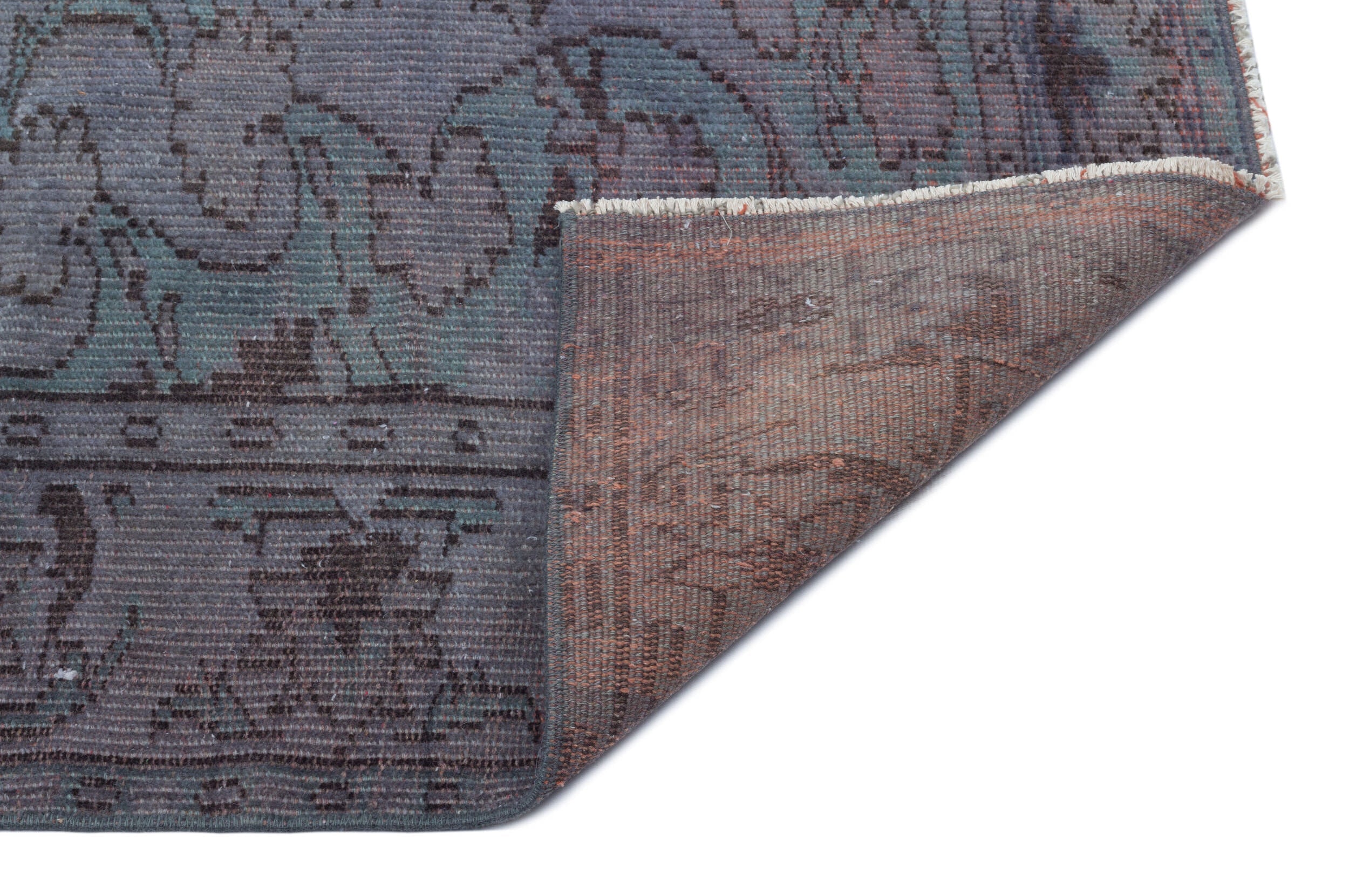 Atina Grey Vintage Wool Handmade Area Rug 6'2" x 9'1"