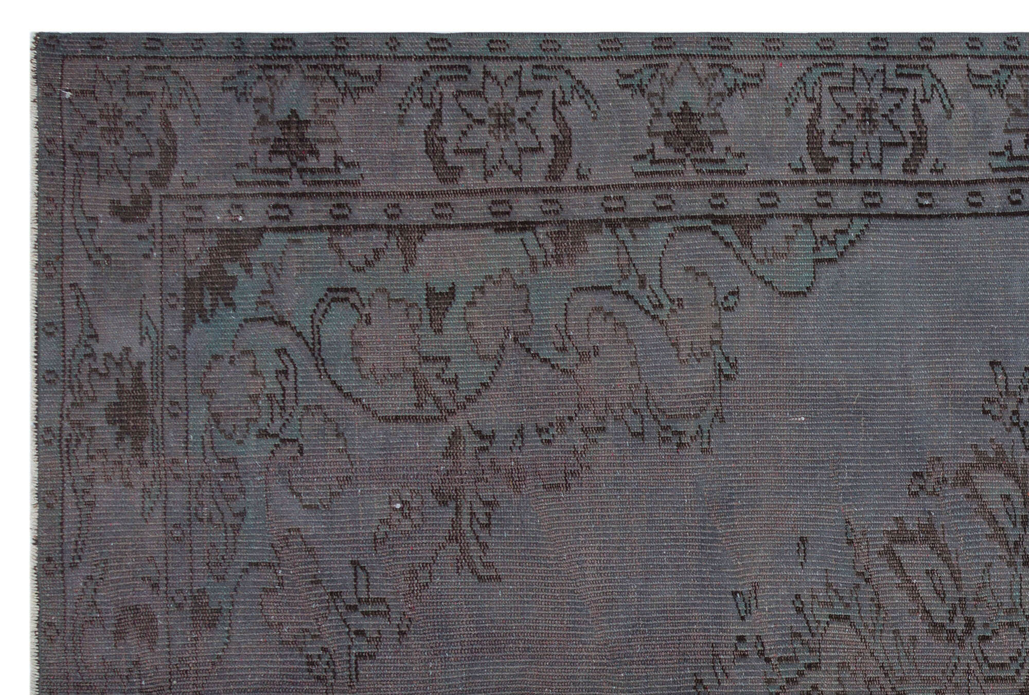 Atina Grey Vintage Wool Handmade Area Rug 6'2" x 9'1"