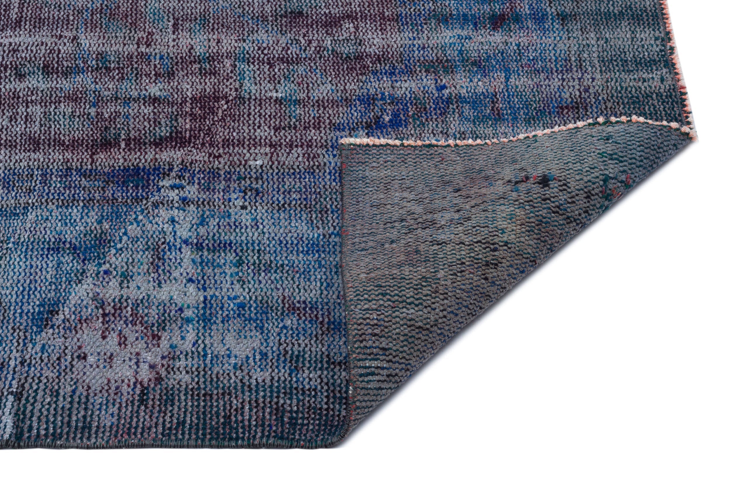 Atina Blue Vintage Wool Handmade Area Rug 5'8" x 9'8"