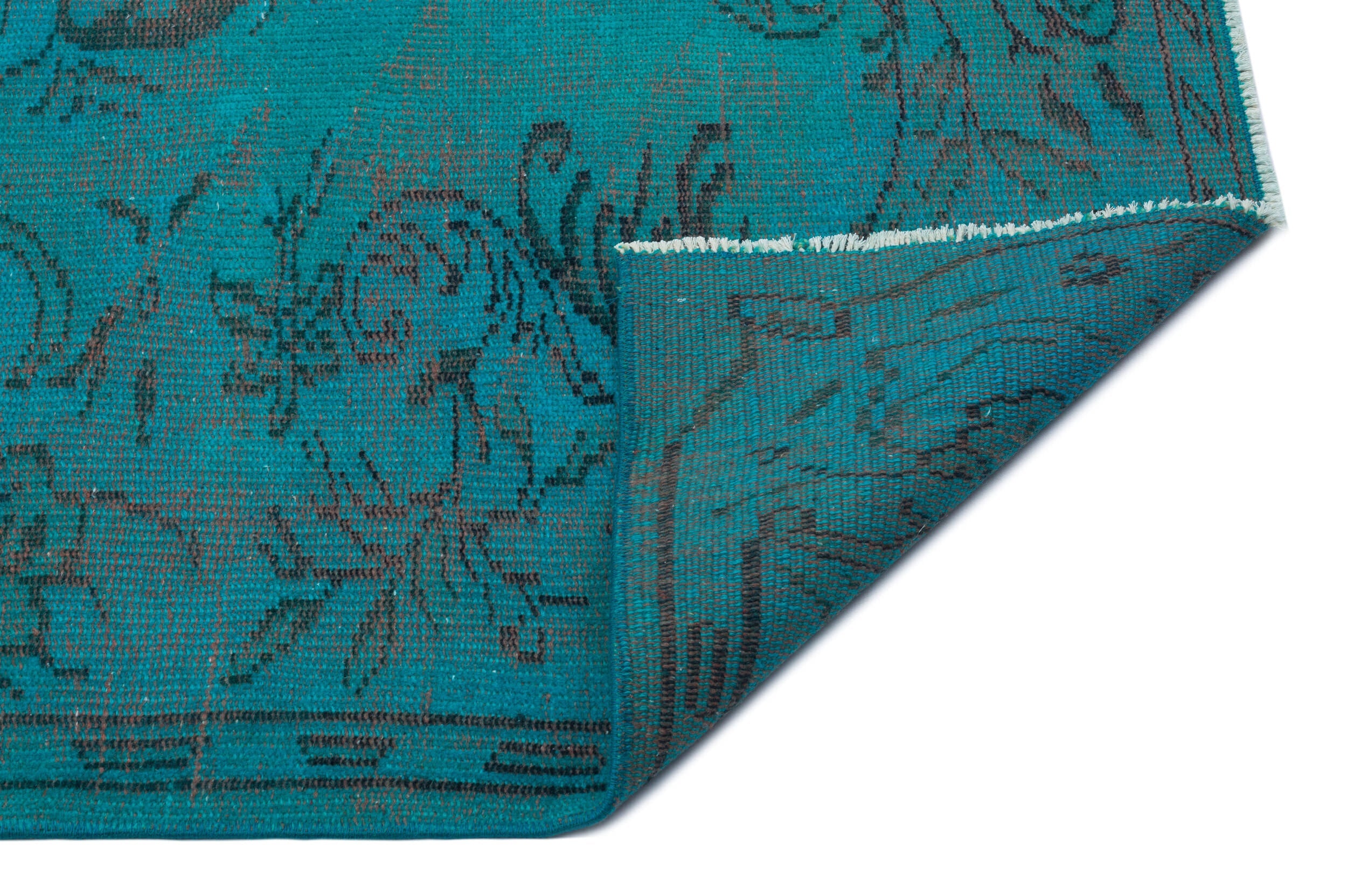 Atina Turquoise Vintage Wool Handmade Area Rug 5'9" x 8'11"