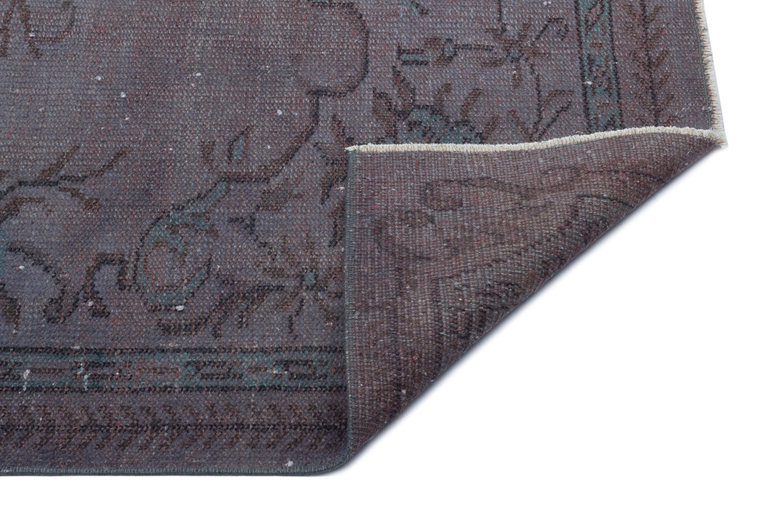 Atina Brown Vintage Wool Handmade Area Rug 5'3" x 8'5"