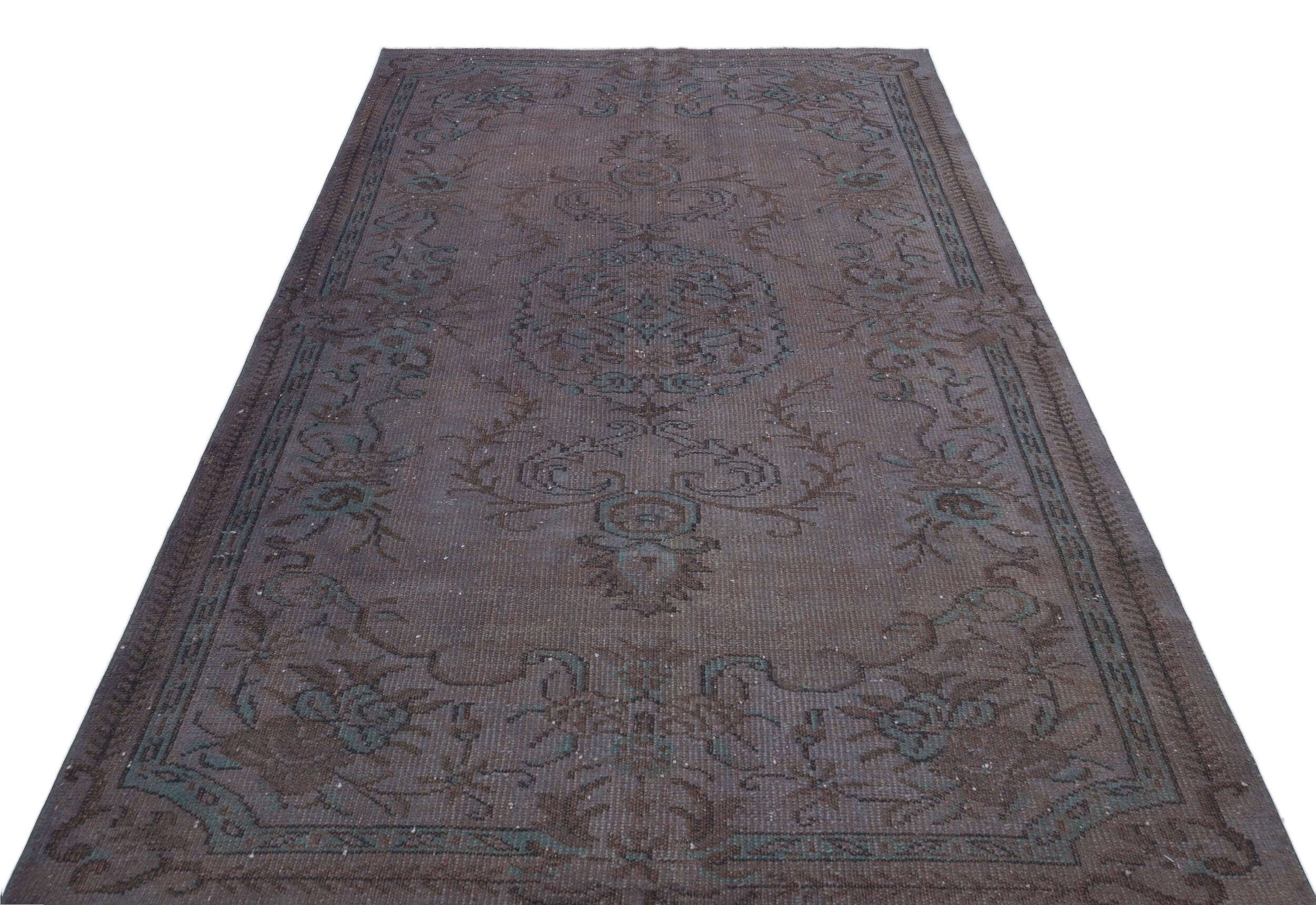 Atina Brown Vintage Wool Handmade Area Rug 5'3" x 8'5"