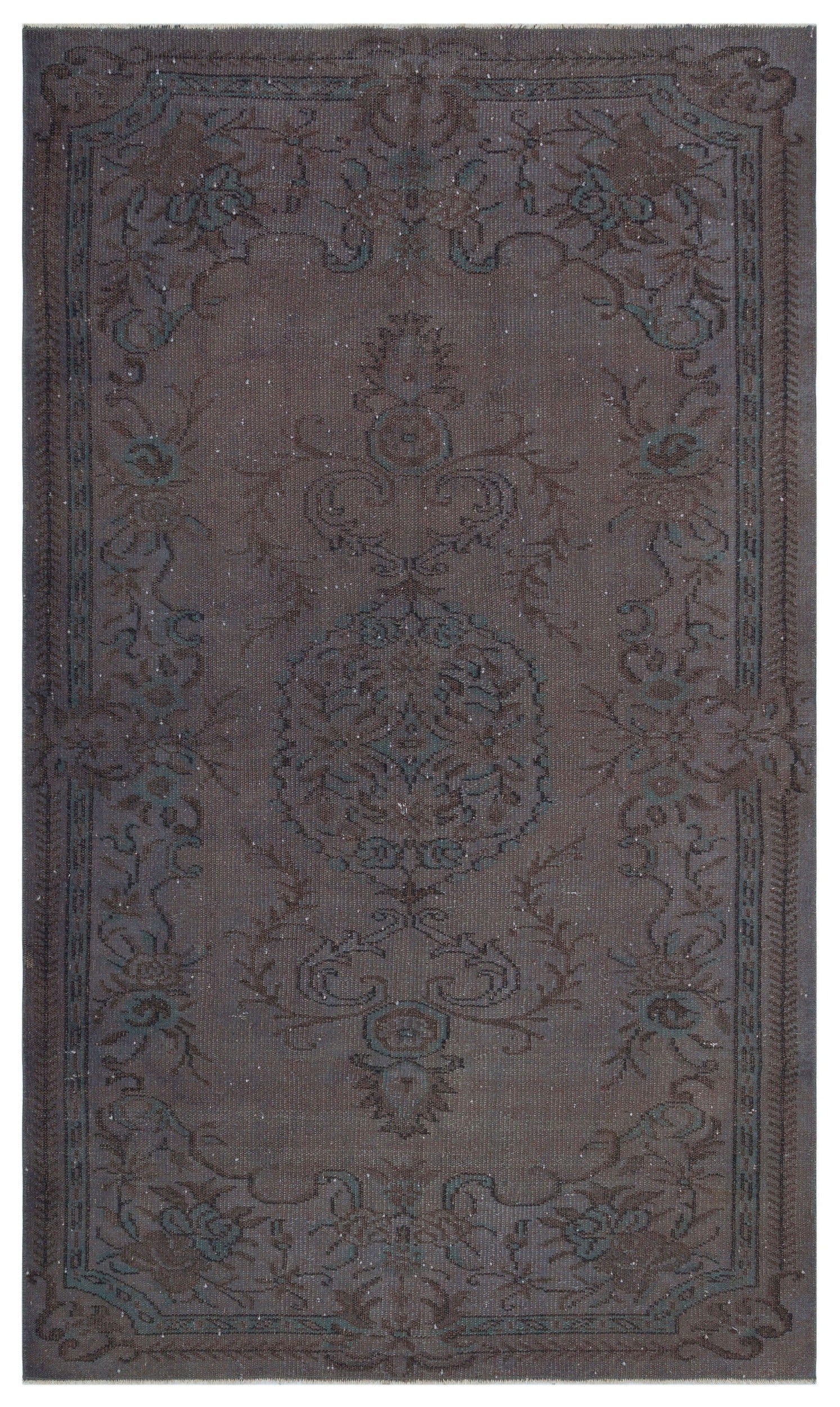 Atina Brown Vintage Wool Handmade Area Rug 5'3" x 8'5"