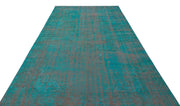Atina Turquoise Vintage Wool Handmade Area Rug 5'7" x 9'10"