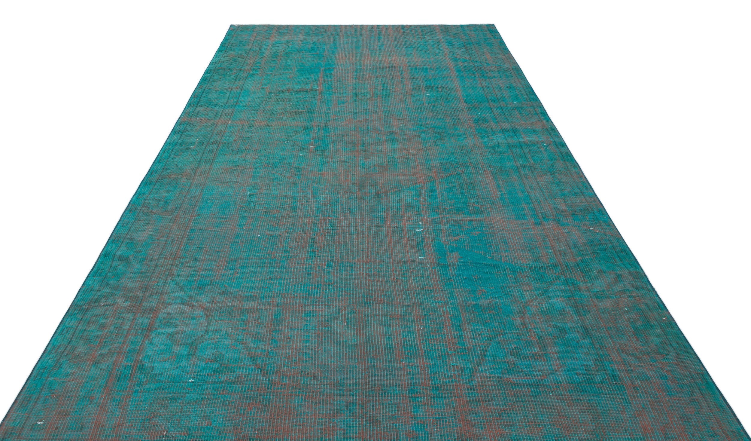 Atina Turquoise Vintage Wool Handmade Area Rug 5'7" x 9'10"
