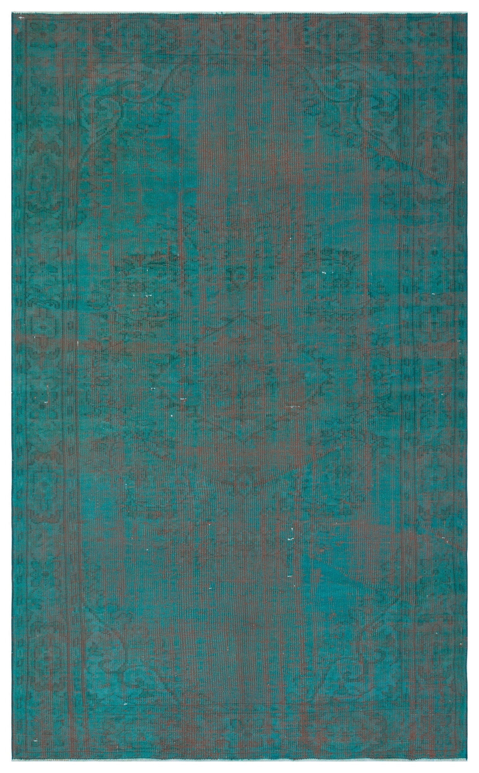 Atina Turquoise Vintage Wool Handmade Area Rug 5'7" x 9'10"