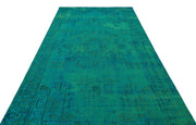 Atina Turquoise Vintage Wool Handmade Area Rug 5'6" x 9'6"