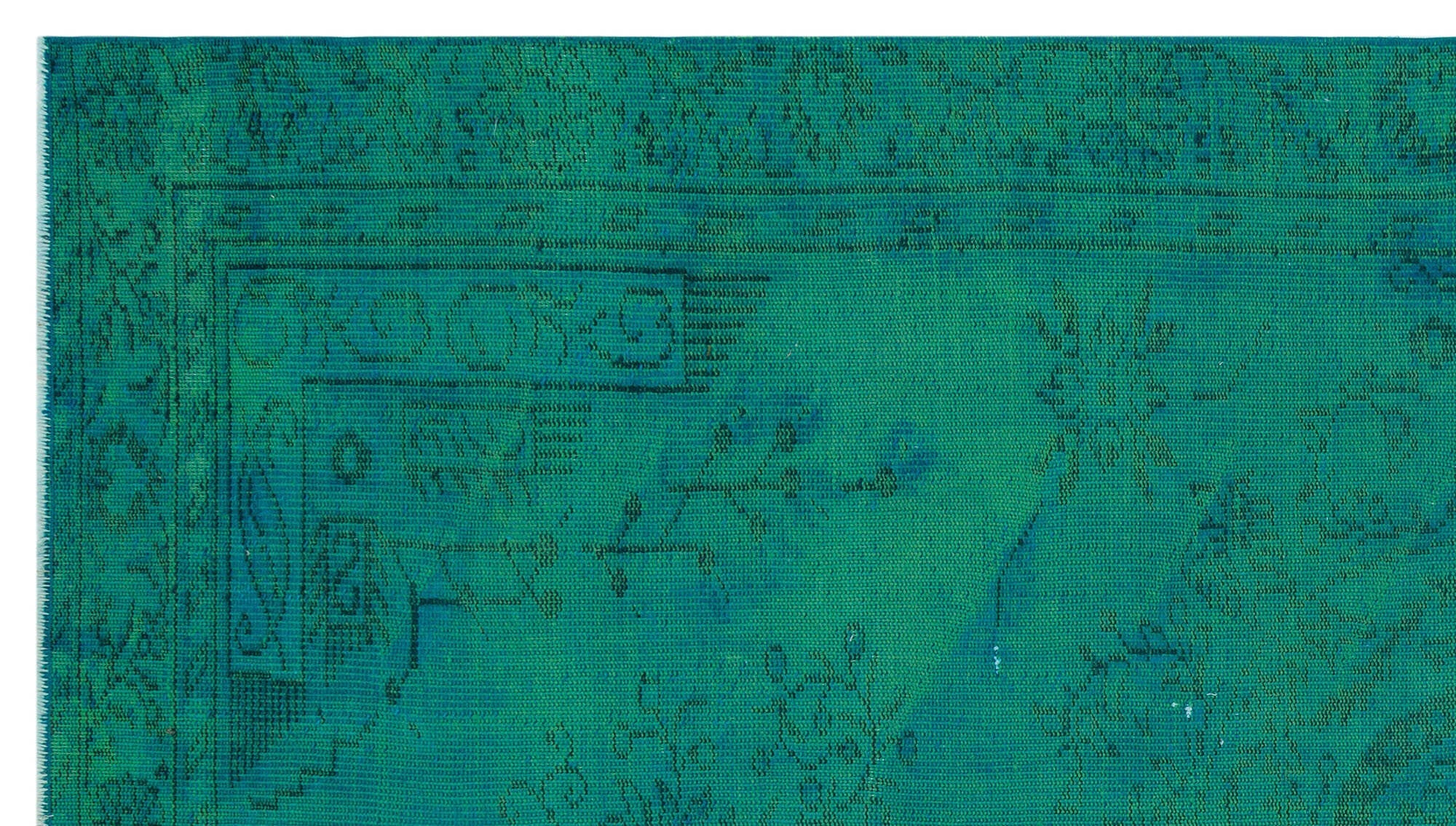 Atina Turquoise Vintage Wool Handmade Area Rug 5'6" x 9'6"