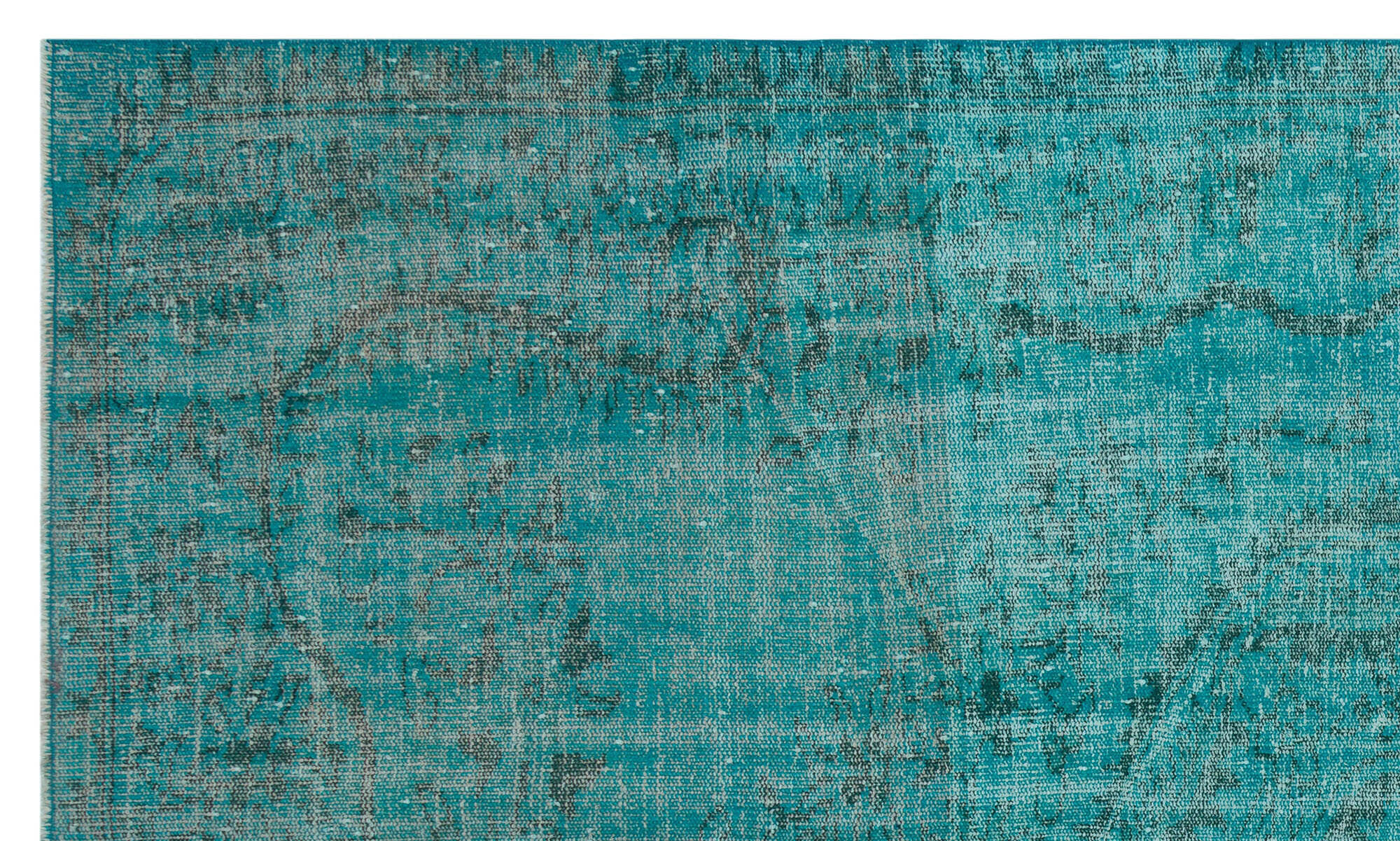 Atina Turquoise Vintage Wool Handmade Area Rug 5'10" x 9'8"