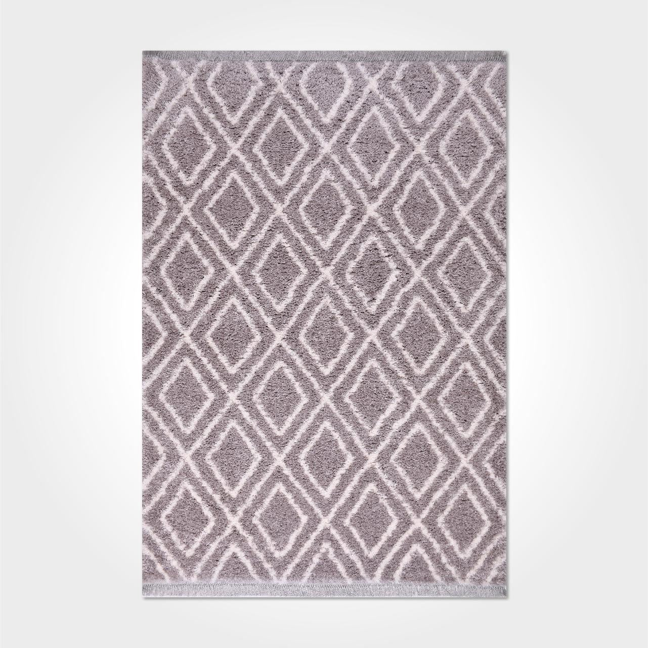 Modern Area Rug - Geometric Machine Made Micropolyester Carpet 5 Cm Pile Height