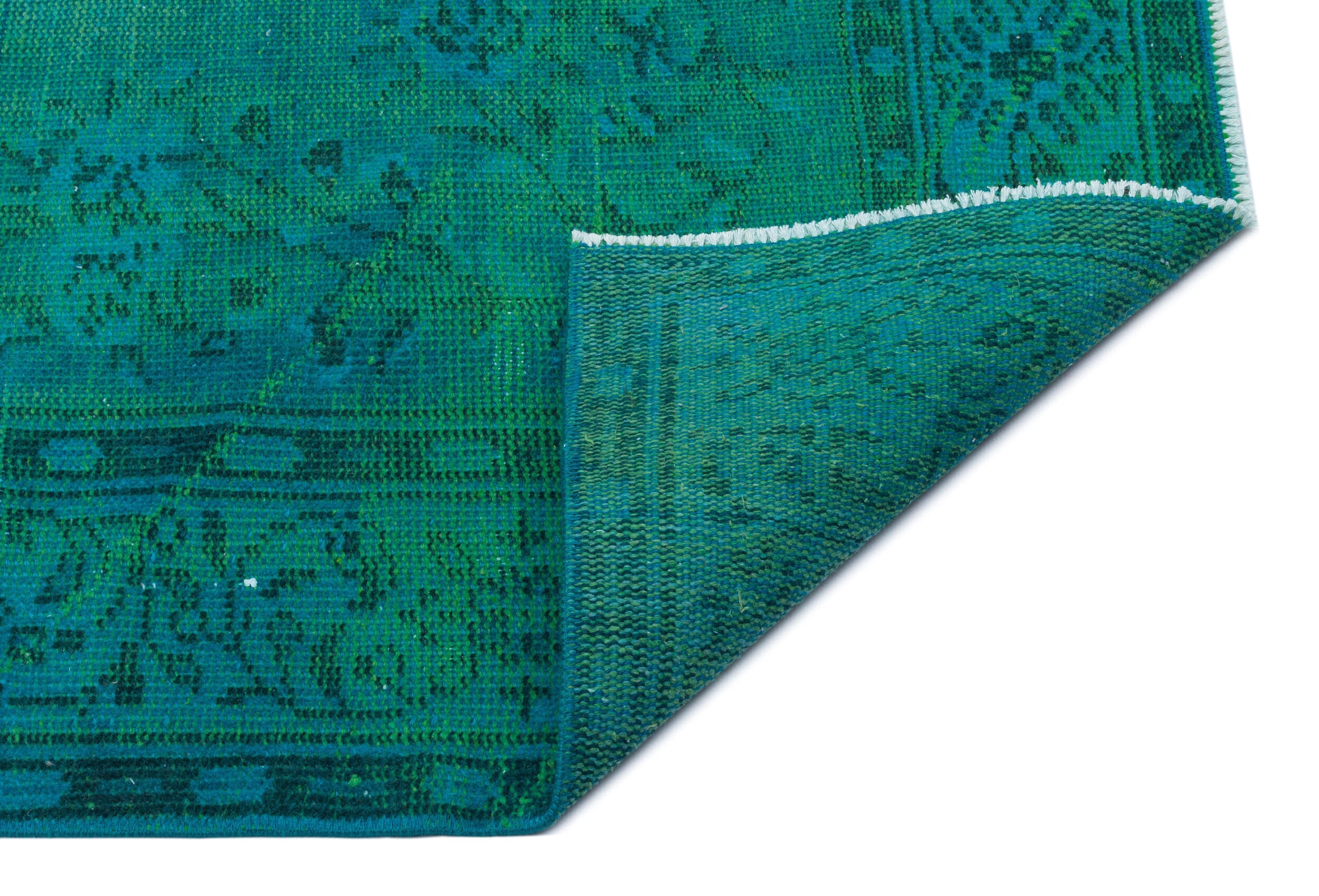 Atina Turquoise Vintage Wool Handmade Area Rug 4'11" x 8'10"