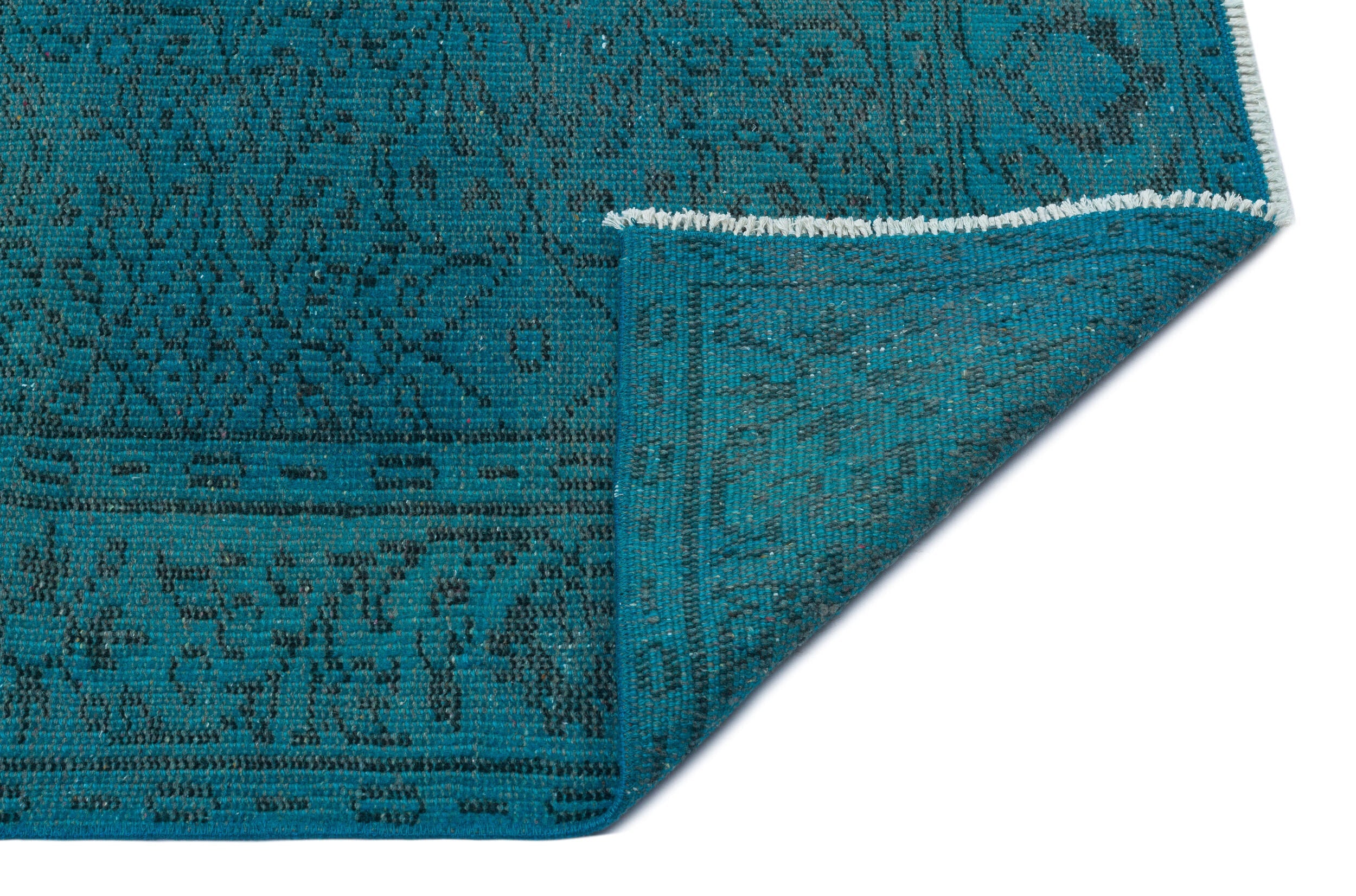 Atina Turquoise Vintage Wool Handmade Area Rug 6'3" x 9'2"