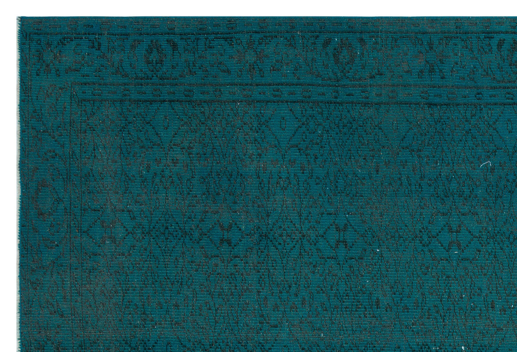 Atina Turquoise Vintage Wool Handmade Area Rug 6'3" x 9'2"