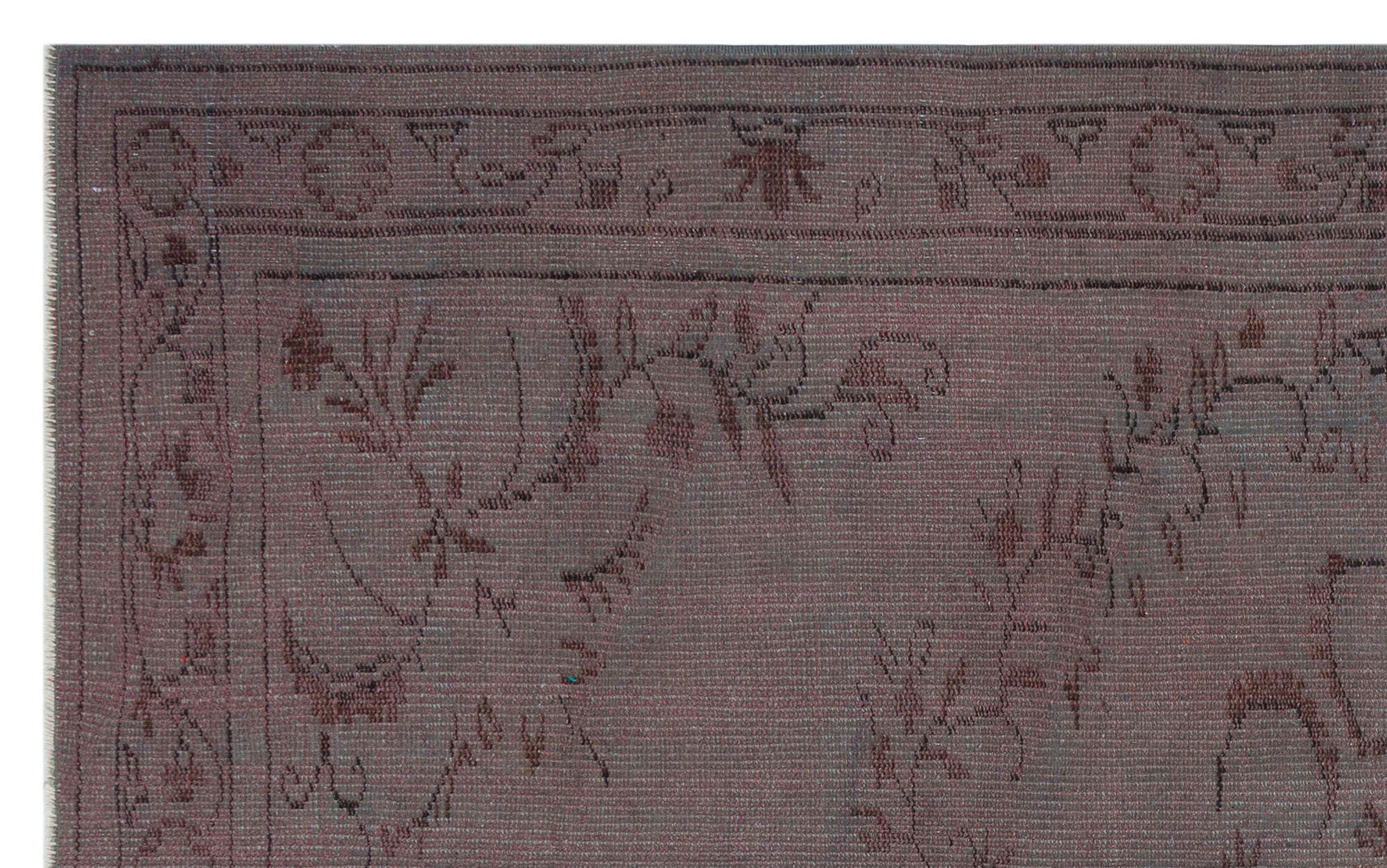 Atina Burgundy Vintage Wool Handmade Area Rug 5'0" x 8'1"