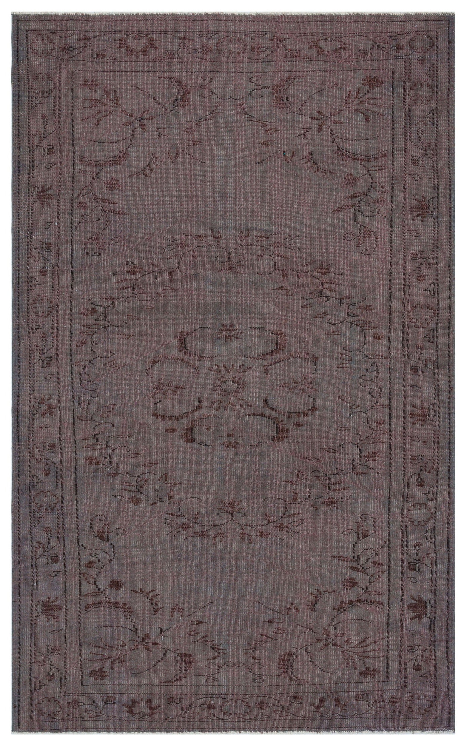 Atina Burgundy Vintage Wool Handmade Area Rug 5'0" x 8'1"