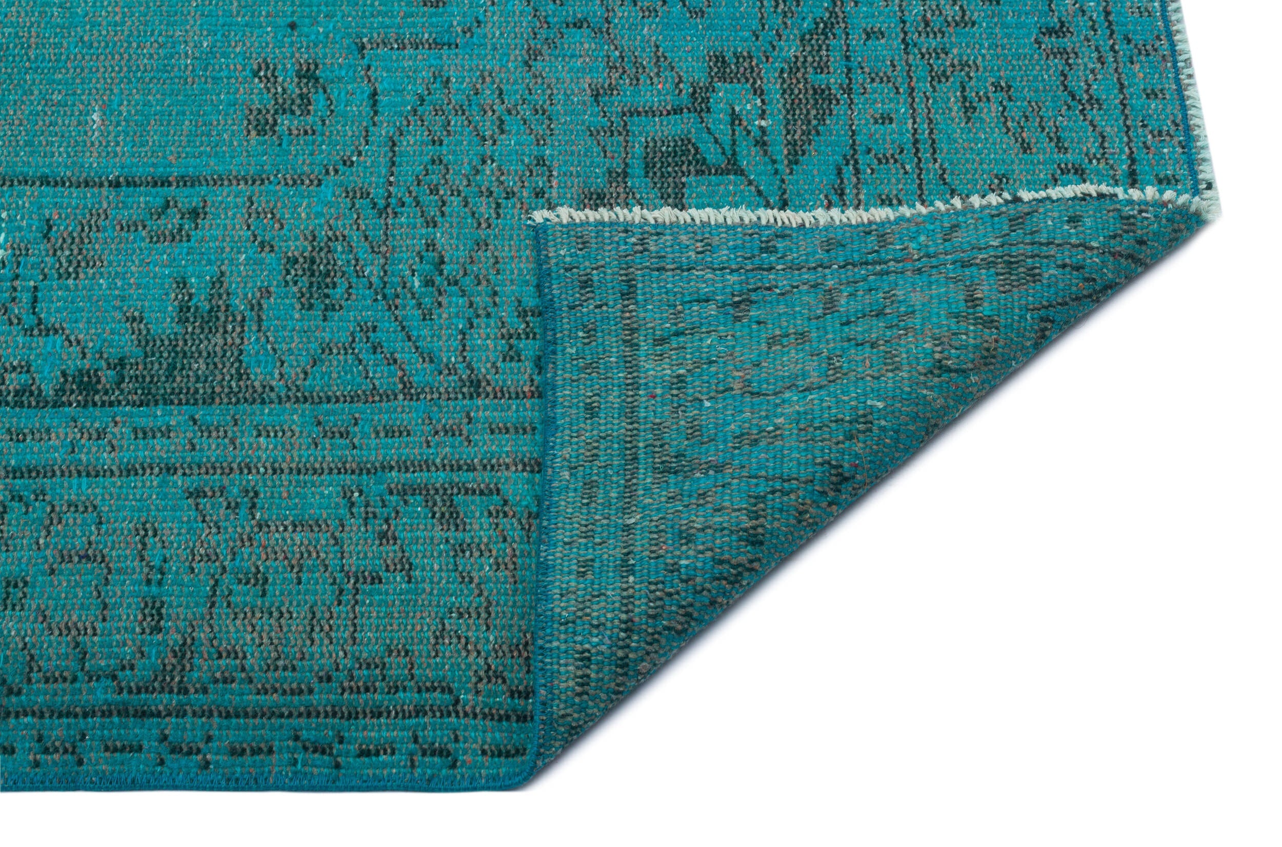 Atina Turquoise Vintage Wool Handmade Area Rug 5'6" x 9'10"