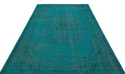 Atina Turquoise Vintage Wool Handmade Area Rug 5'6" x 9'10"