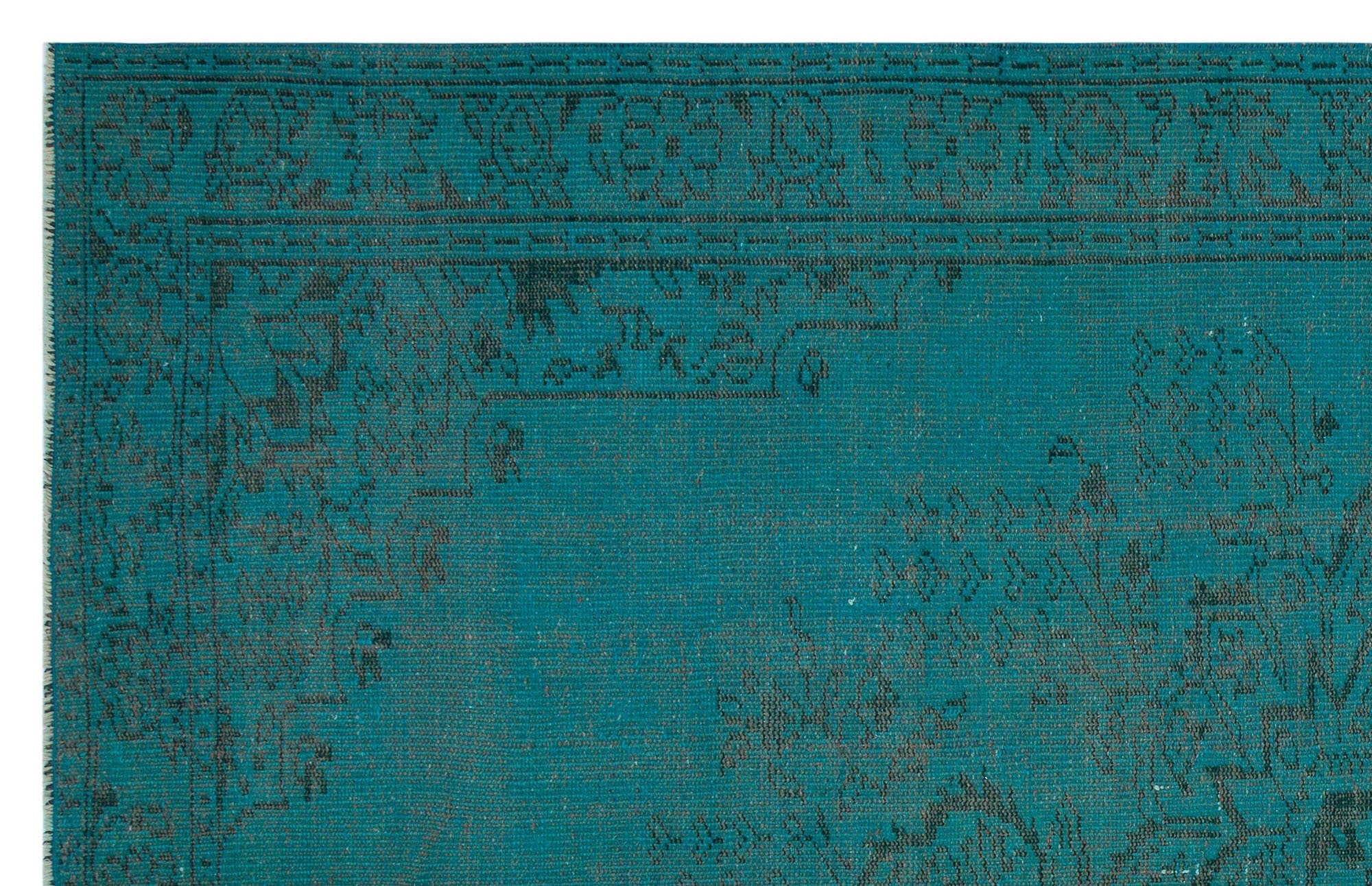 Atina Turquoise Vintage Wool Handmade Area Rug 5'6" x 9'10"