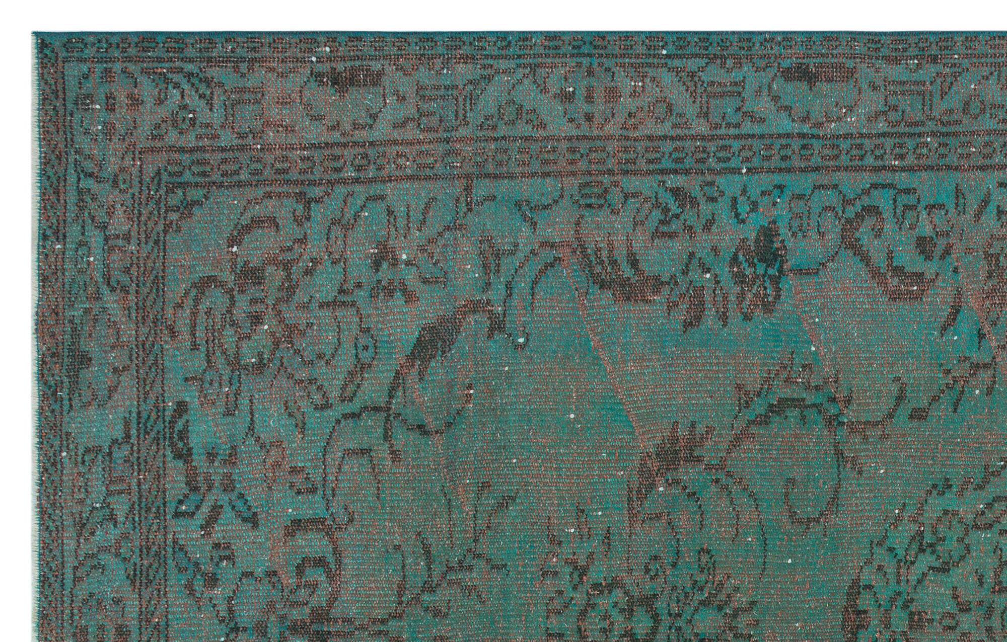Atina Turquoise Vintage Wool Handmade Area Rug 5'6" x 8'8"