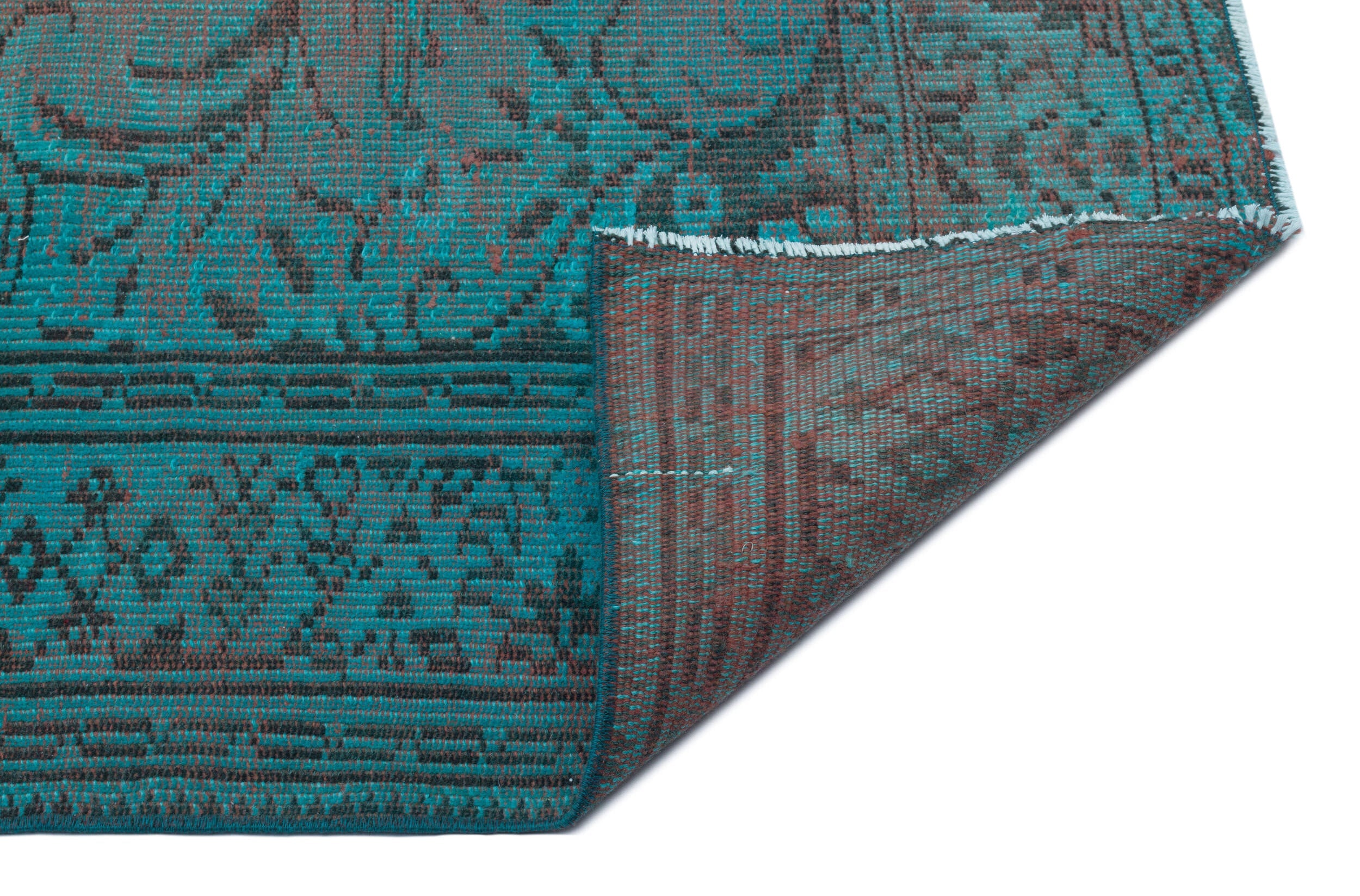 Atina Turquoise Vintage Wool Handmade Area Rug 6'5" x 9'6"