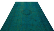 Atina Turquoise Vintage Wool Handmade Area Rug 6'2" x 9'5"