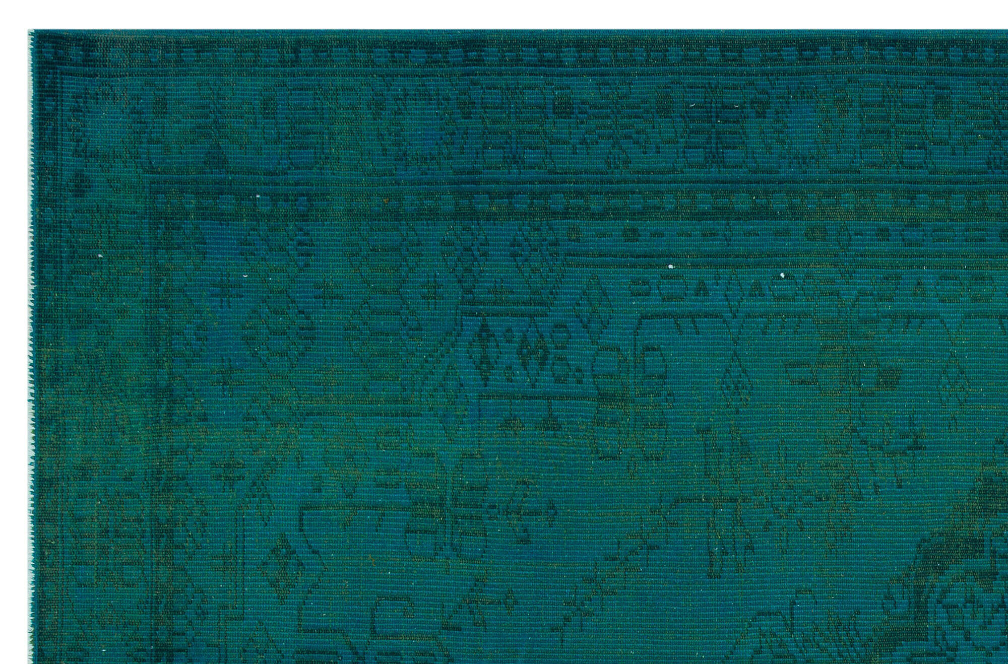 Atina Turquoise Vintage Wool Handmade Area Rug 6'2" x 9'5"