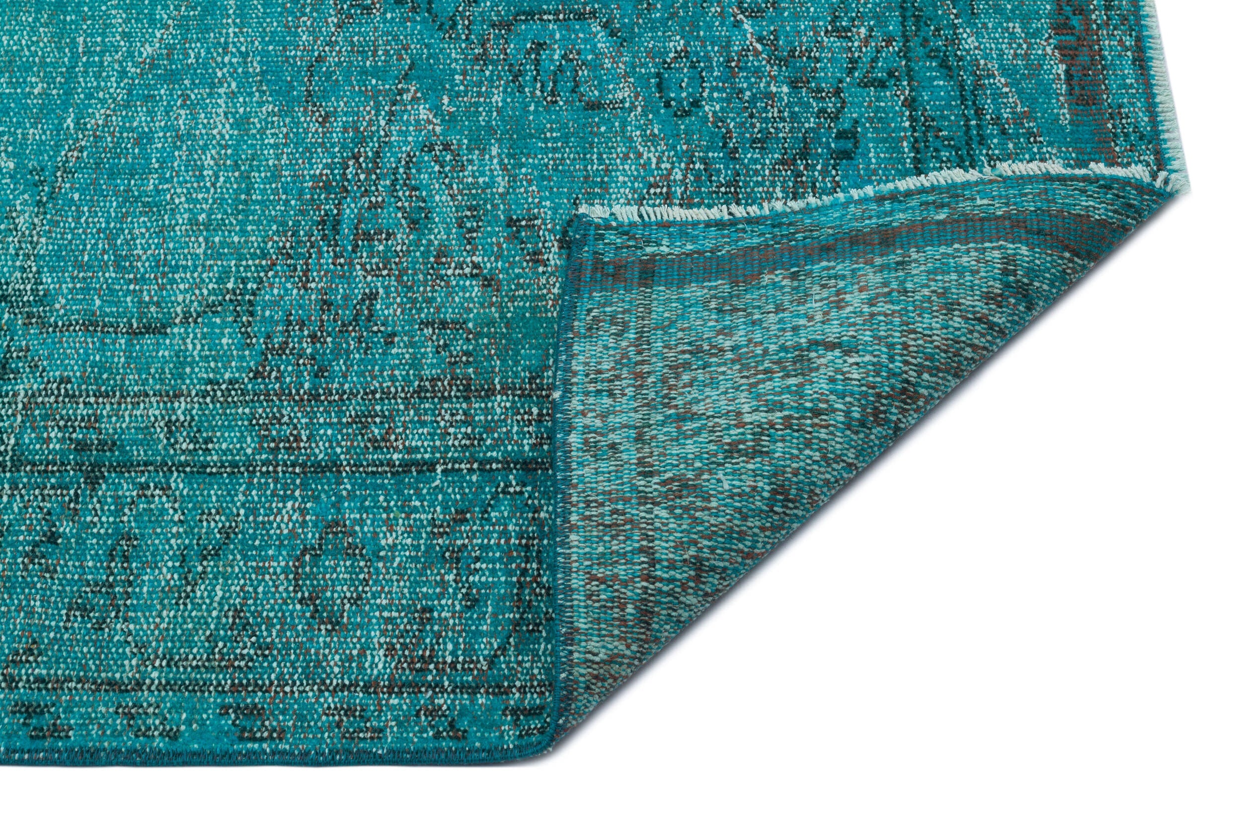 Atina Turquoise Vintage Wool Handmade Area Rug 6'2" x 8'10"