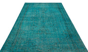 Atina Turquoise Vintage Wool Handmade Area Rug 6'2" x 8'10"