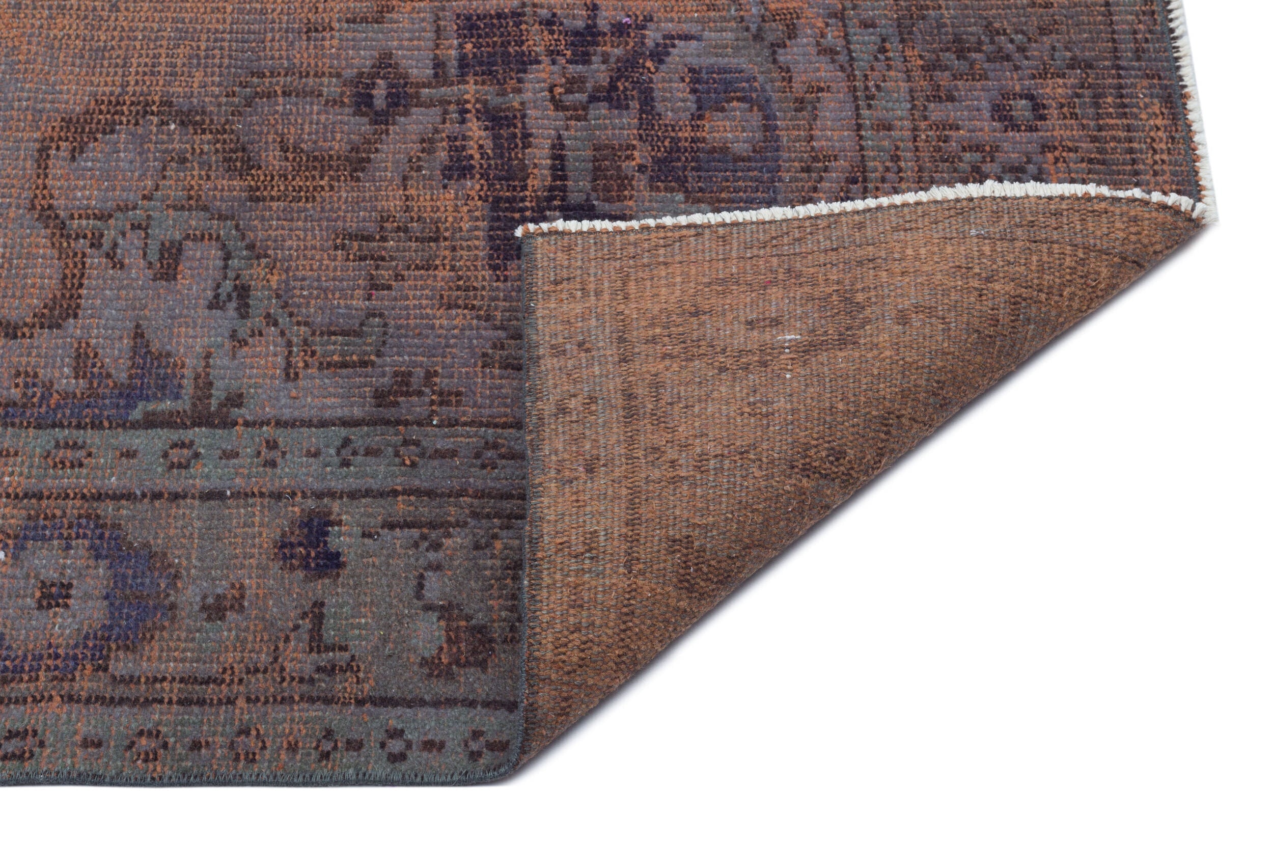 Atina Brown Vintage Wool Handmade Area Rug 5'8" x 9'8"