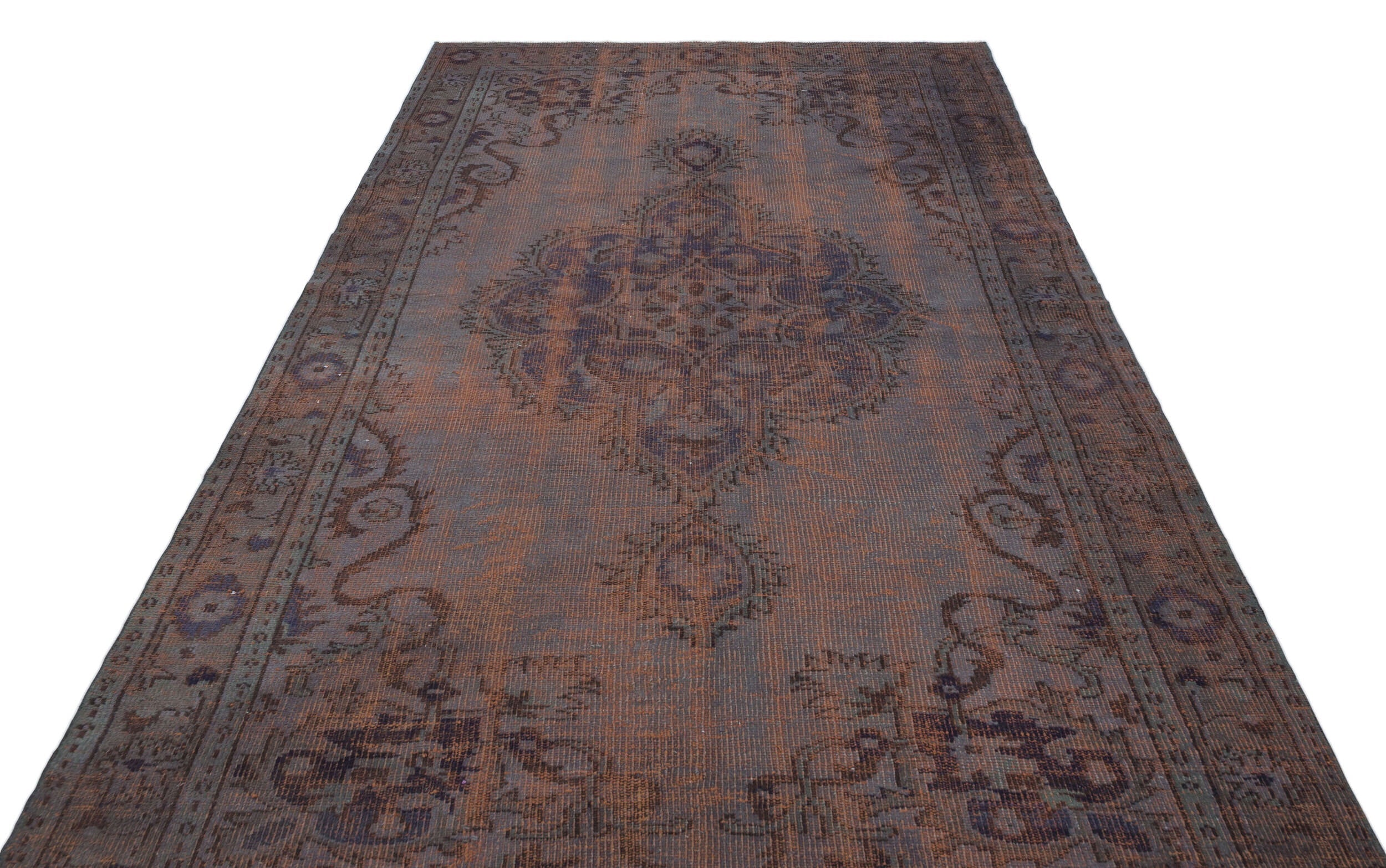 Atina Brown Vintage Wool Handmade Area Rug 5'8" x 9'8"