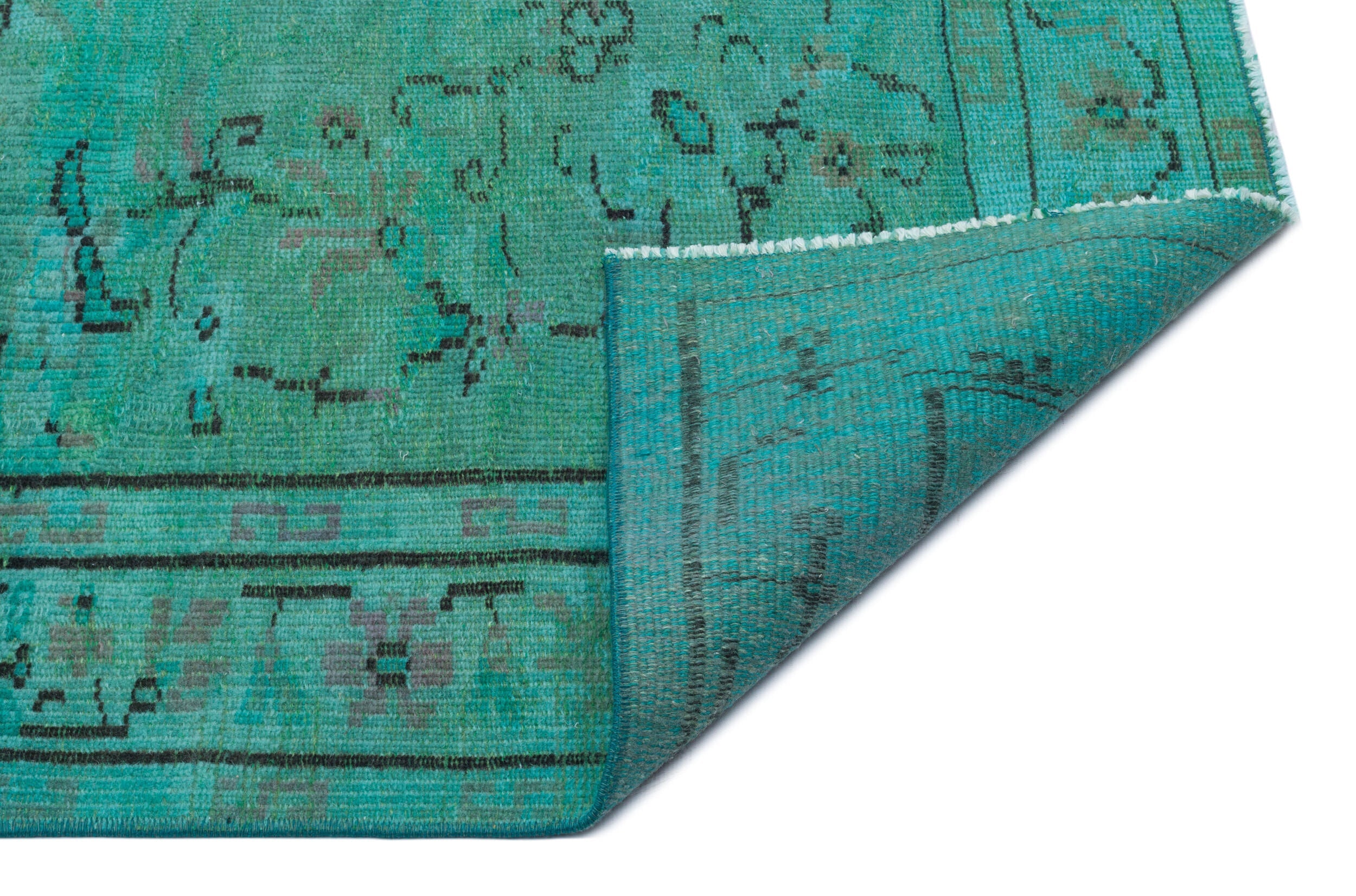 Atina Turquoise Vintage Wool Handmade Area Rug 5'1" x 7'11"