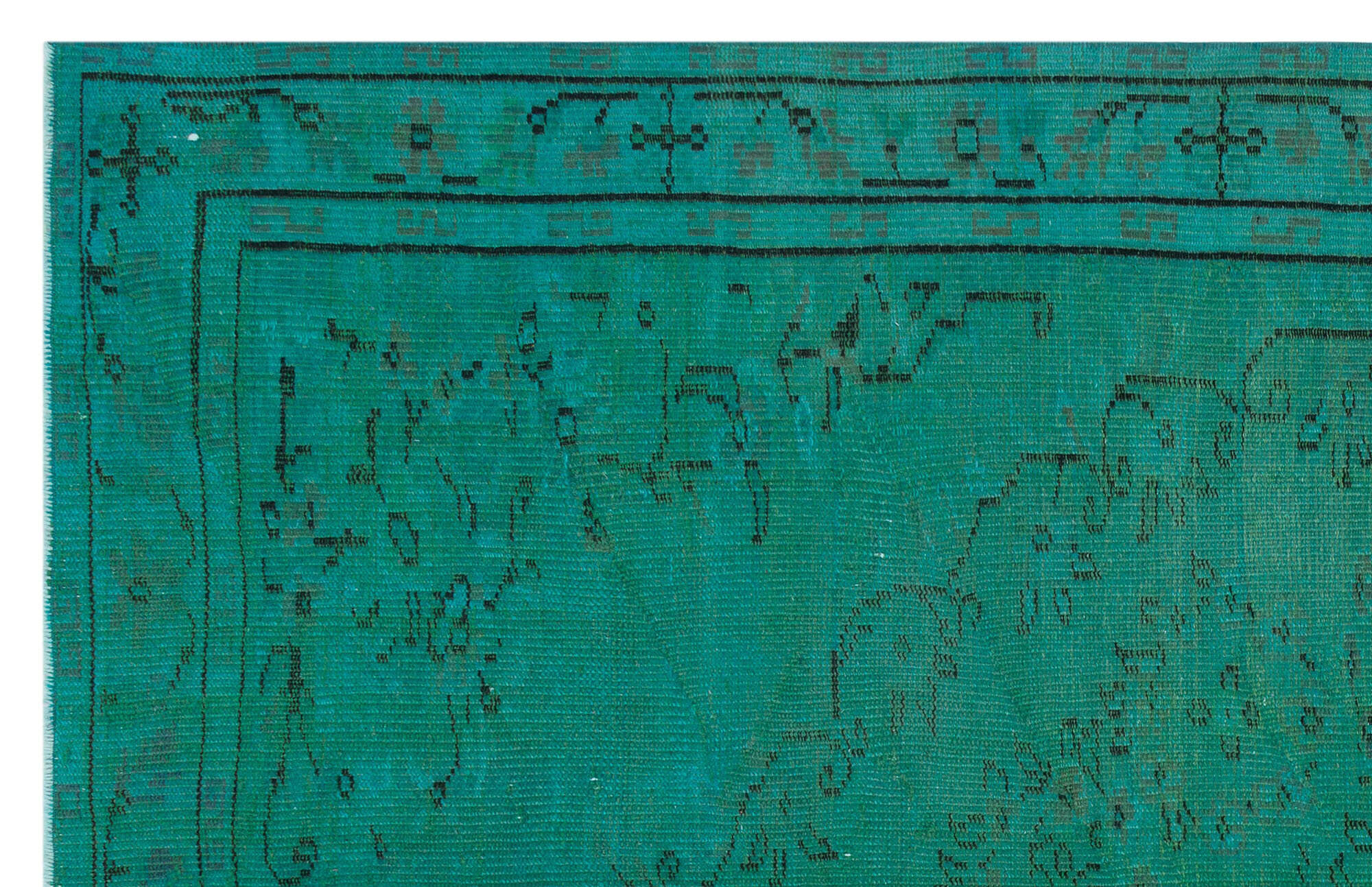 Atina Turquoise Vintage Wool Handmade Area Rug 5'1" x 7'11"