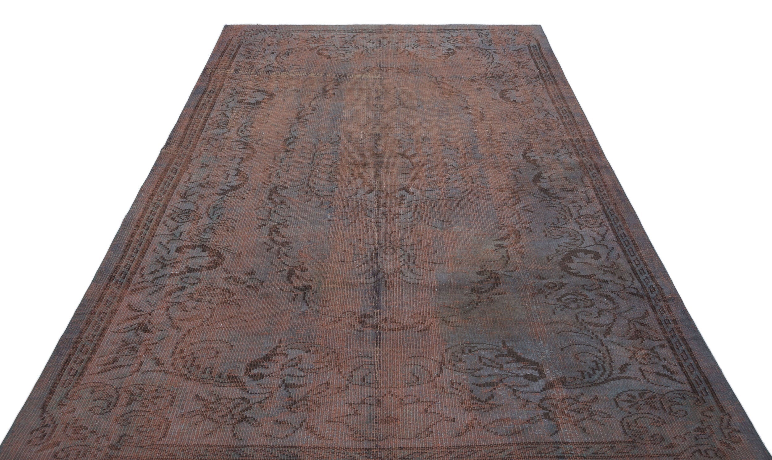 Atina Brown Vintage Wool Handmade Area Rug 5'9" x 8'7"