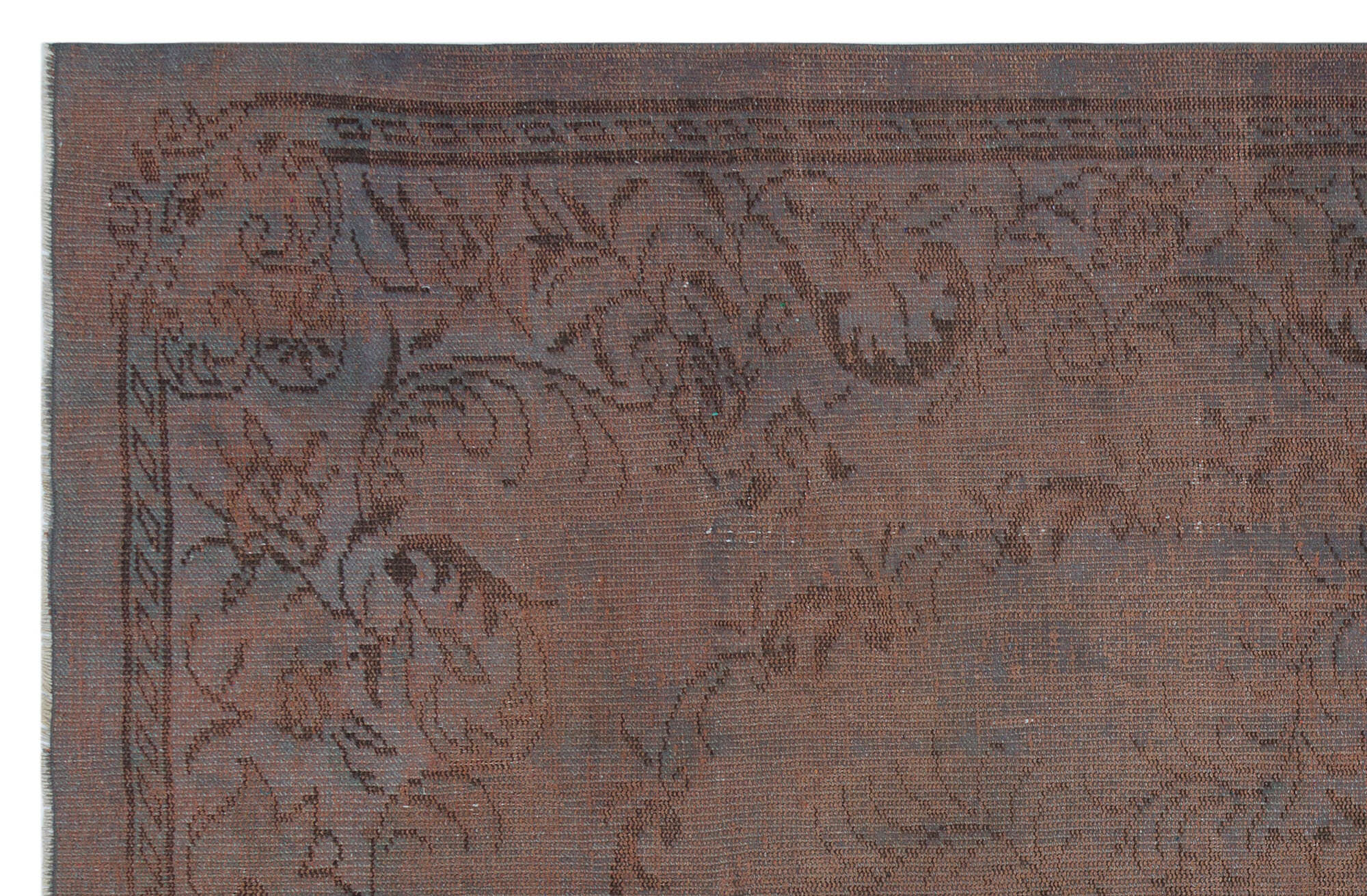 Atina Brown Vintage Wool Handmade Area Rug 5'9" x 8'7"