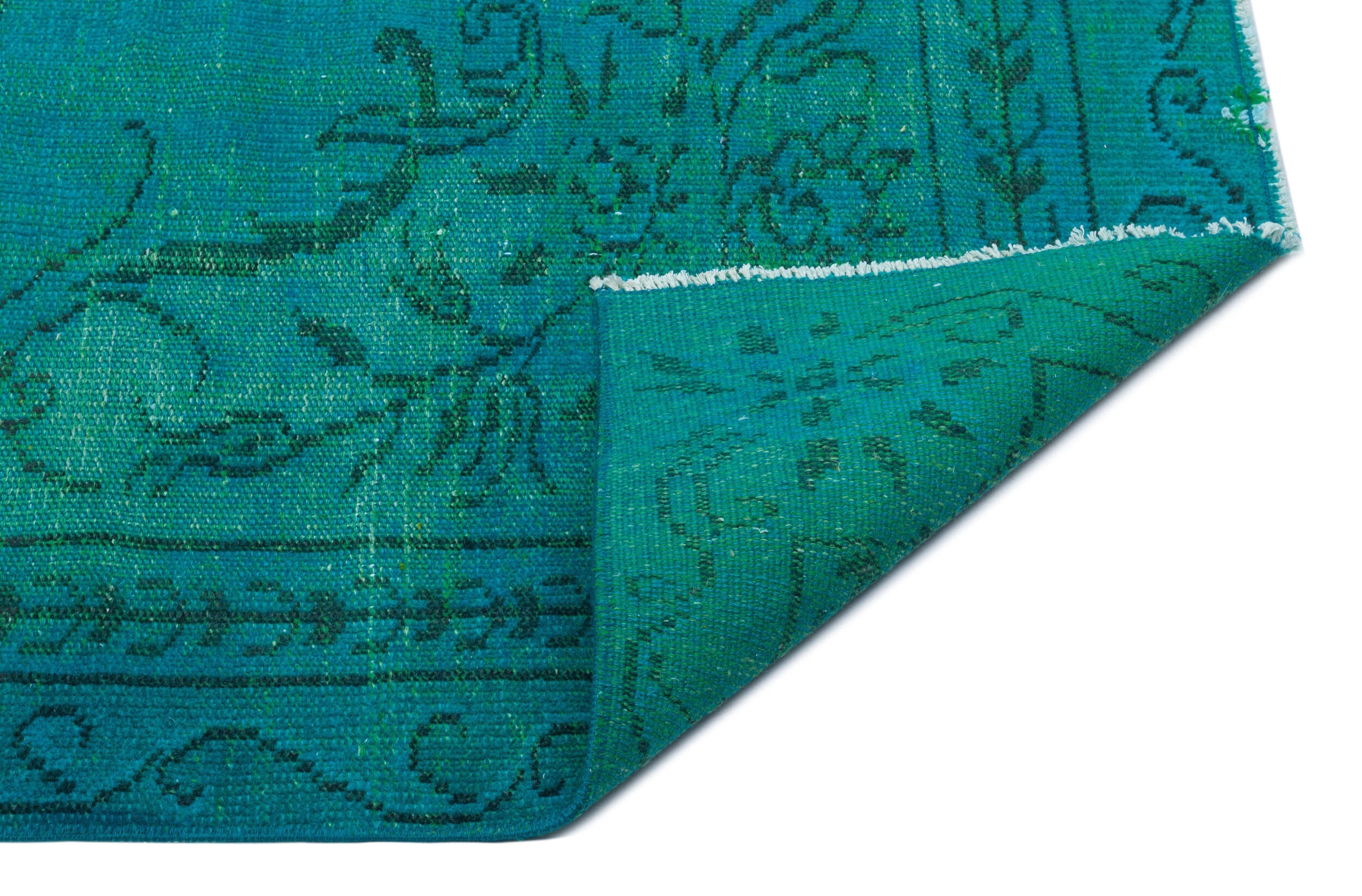 Atina Turquoise Vintage Wool Handmade Area Rug 5'10" x 8'5"