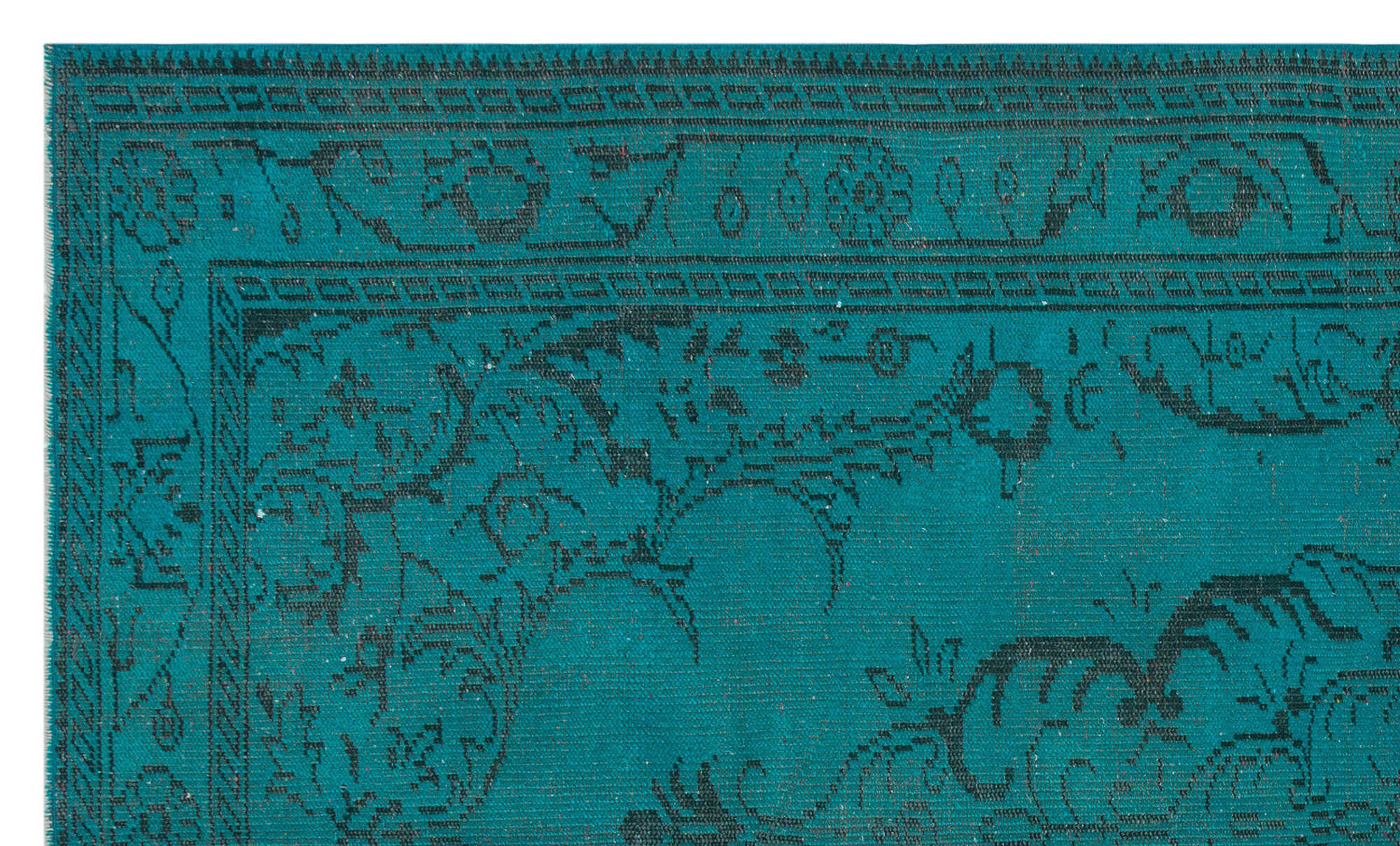 Atina Turquoise Vintage Wool Handmade Area Rug 5'1" x 8'8"