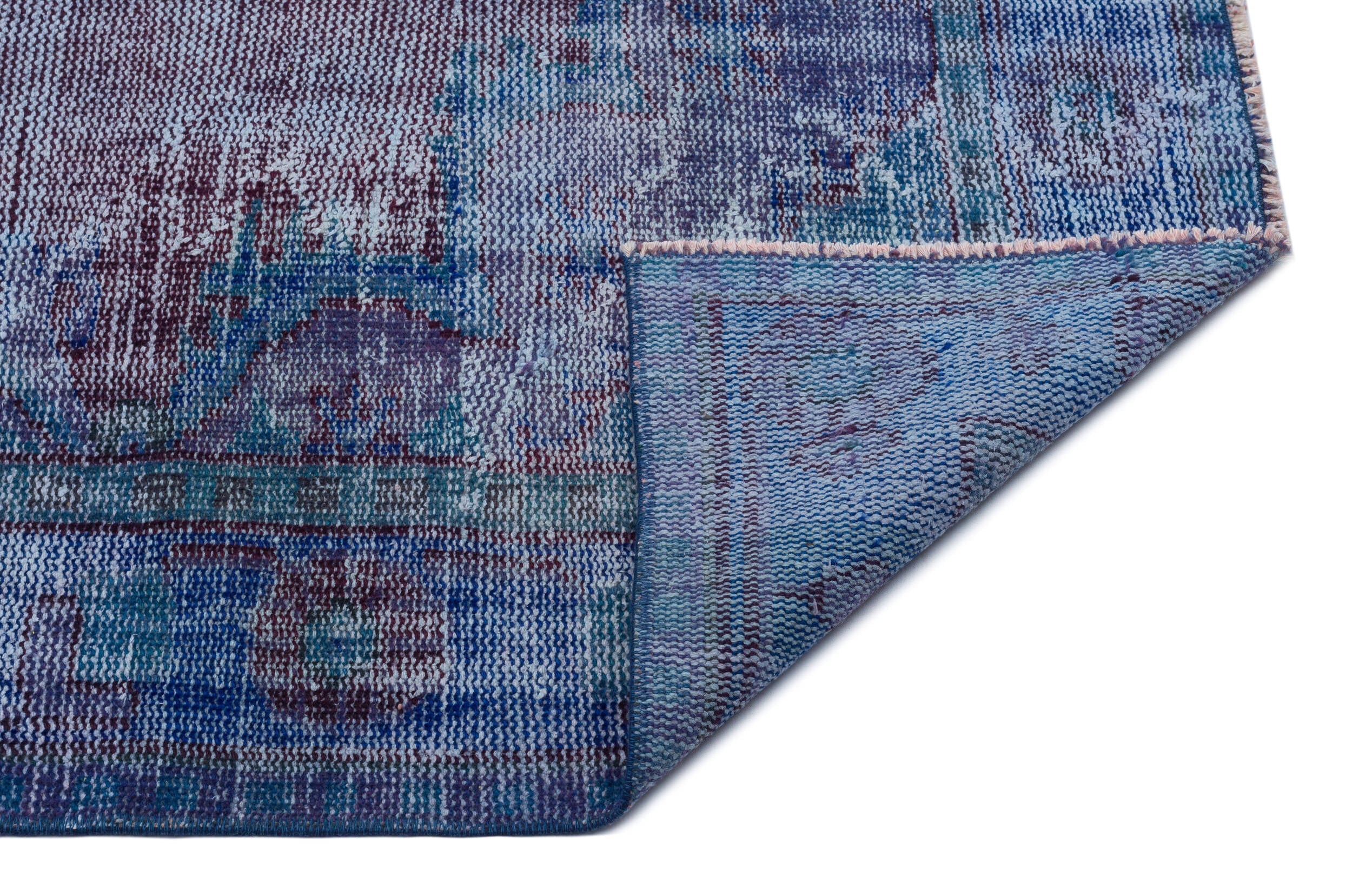 Atina Blue Vintage Wool Handmade Area Rug 6'2" x 10'0"