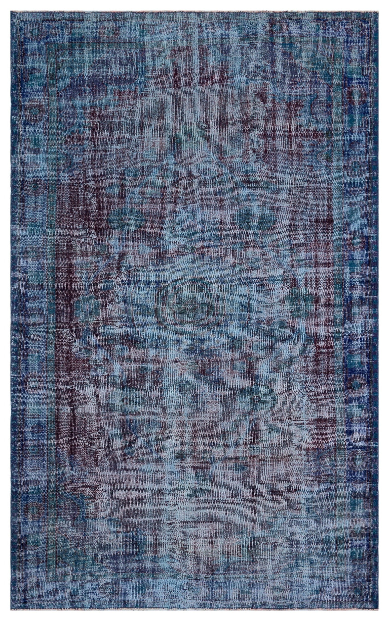 Atina Blue Vintage Wool Handmade Area Rug 6'2" x 10'0"
