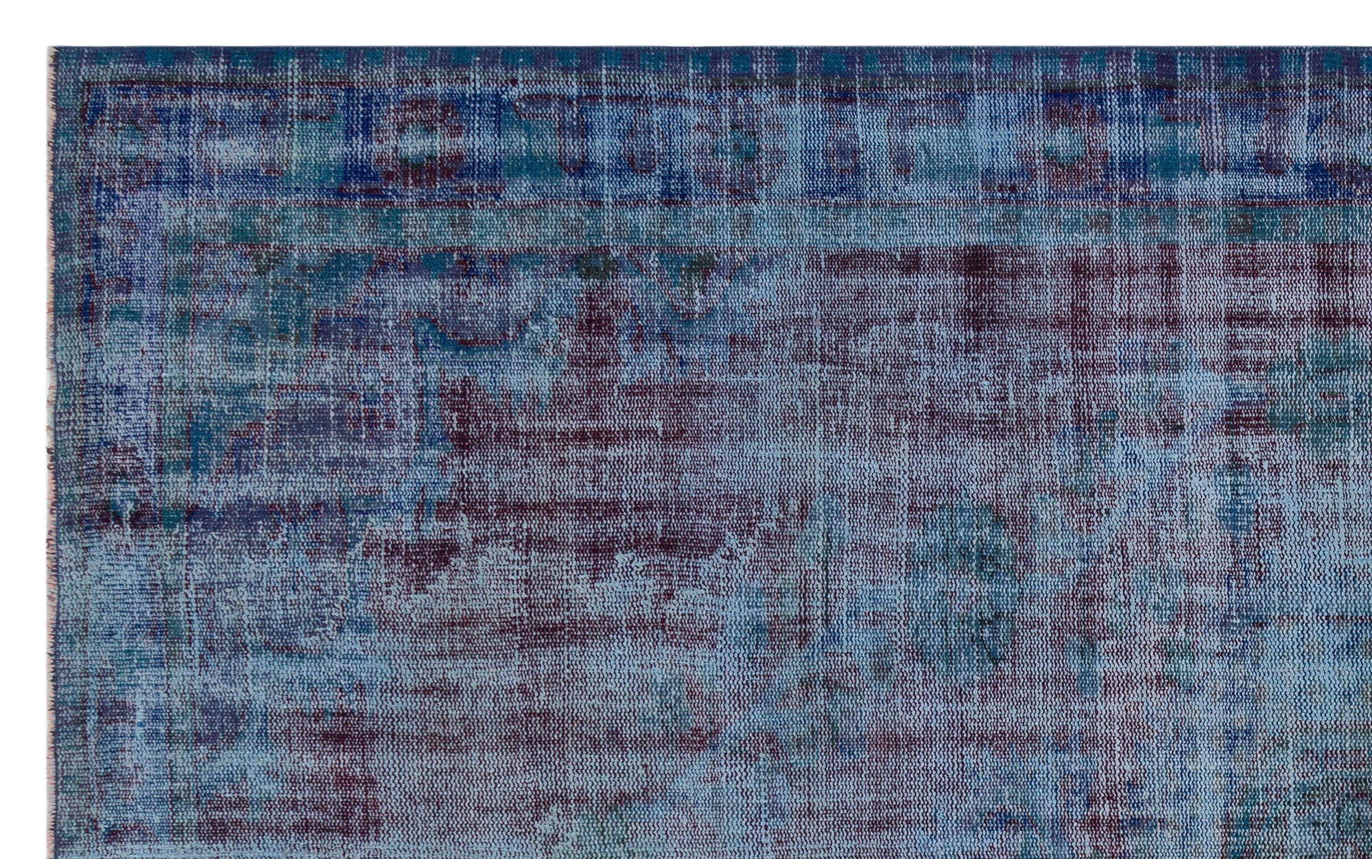 Atina Blue Vintage Wool Handmade Area Rug 6'2" x 10'0"