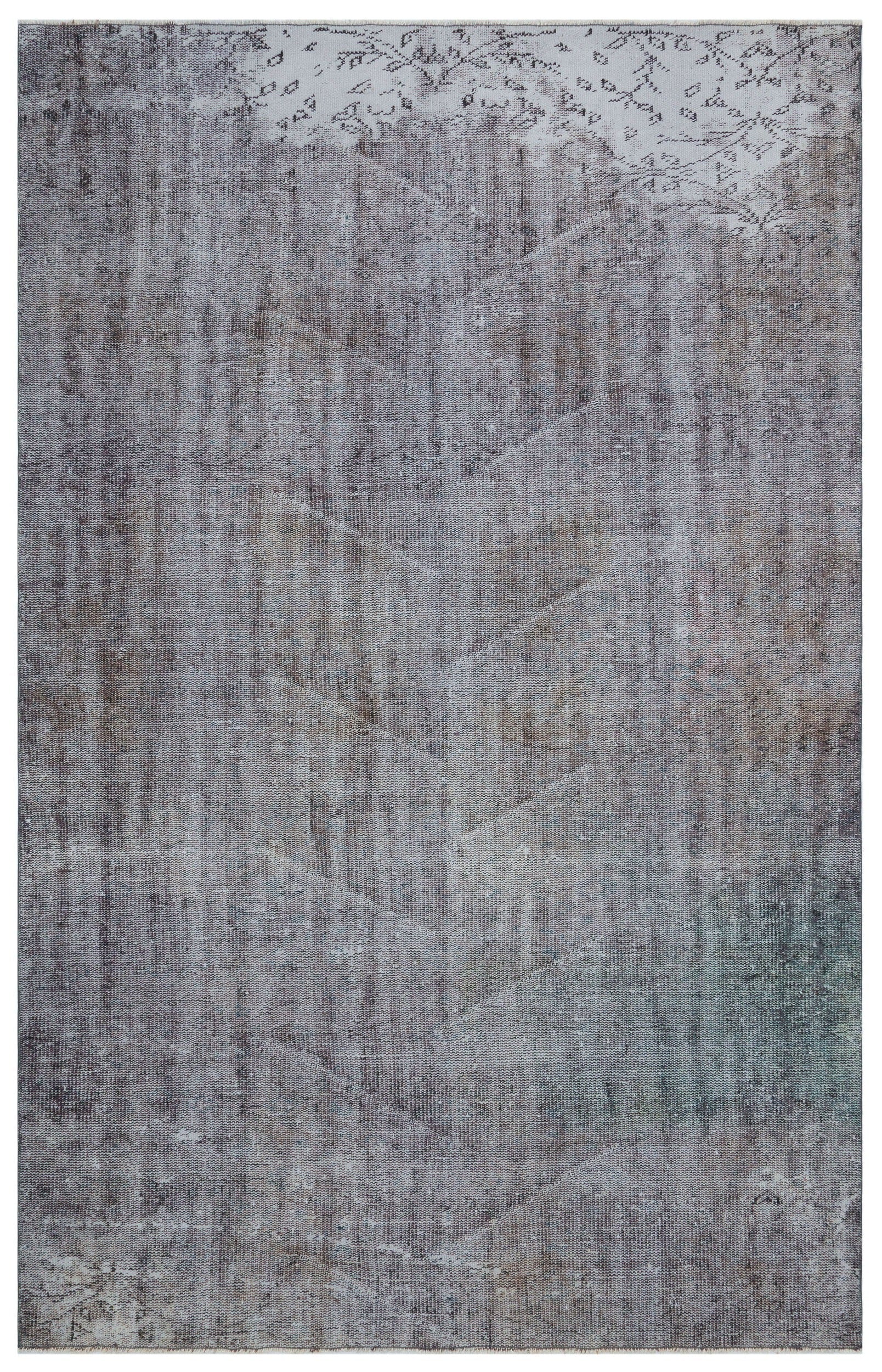 Atina Grey Vintage Wool Handmade Area Rug 6'2" x 9'7"