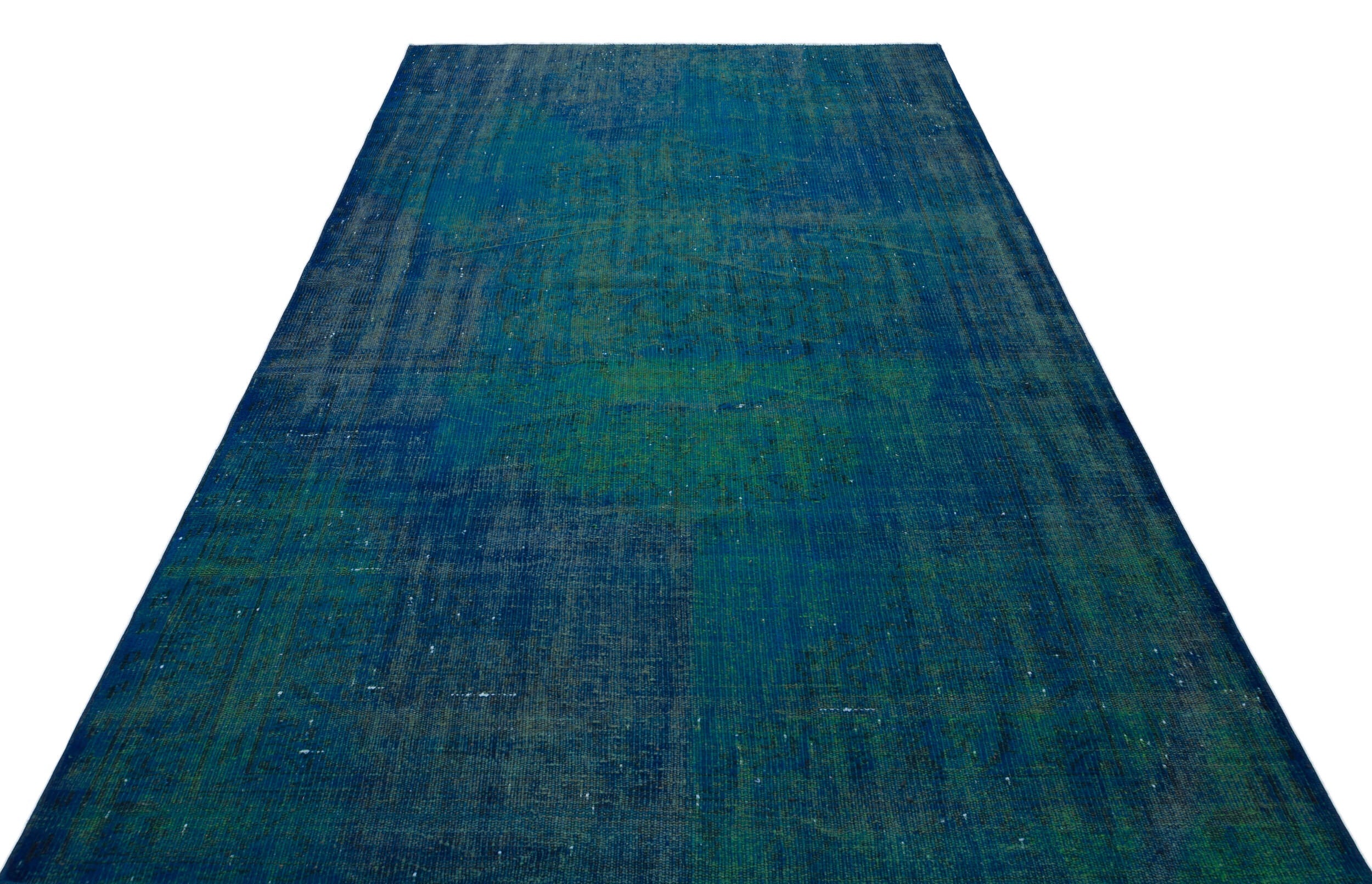 Atina Turquoise Vintage Wool Handmade Area Rug 5'5" x 9'0"