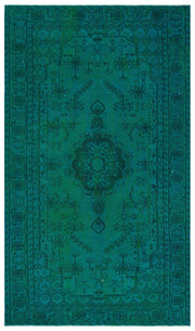 Atina Turquoise Vintage Wool Handmade Area Rug 5'8" x 9'9"