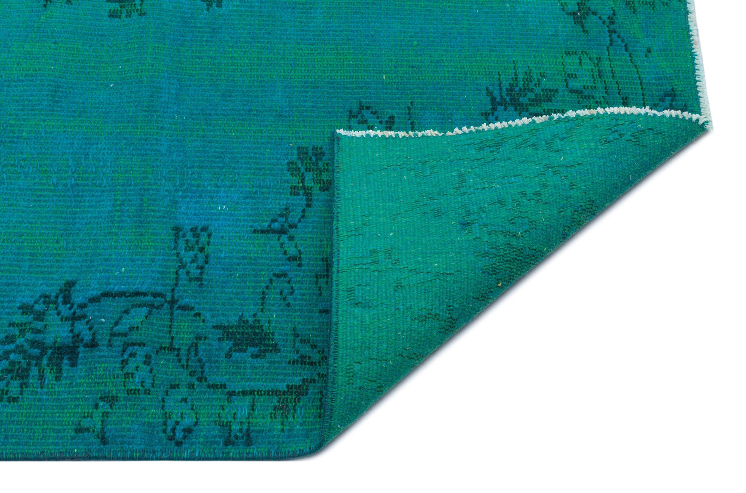 Atina Turquoise Vintage Wool Handmade Area Rug 4'9" x 7'10"