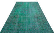 Atina Turquoise Vintage Wool Handmade Area Rug 5'10" x 9'5"