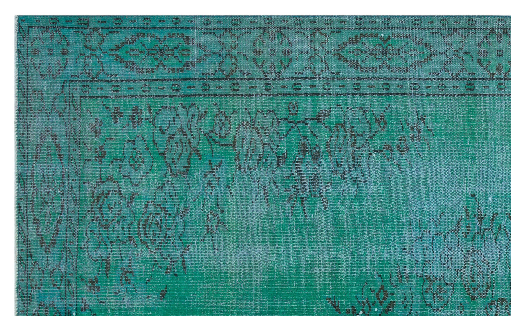 Atina Turquoise Vintage Wool Handmade Area Rug 5'10" x 9'5"