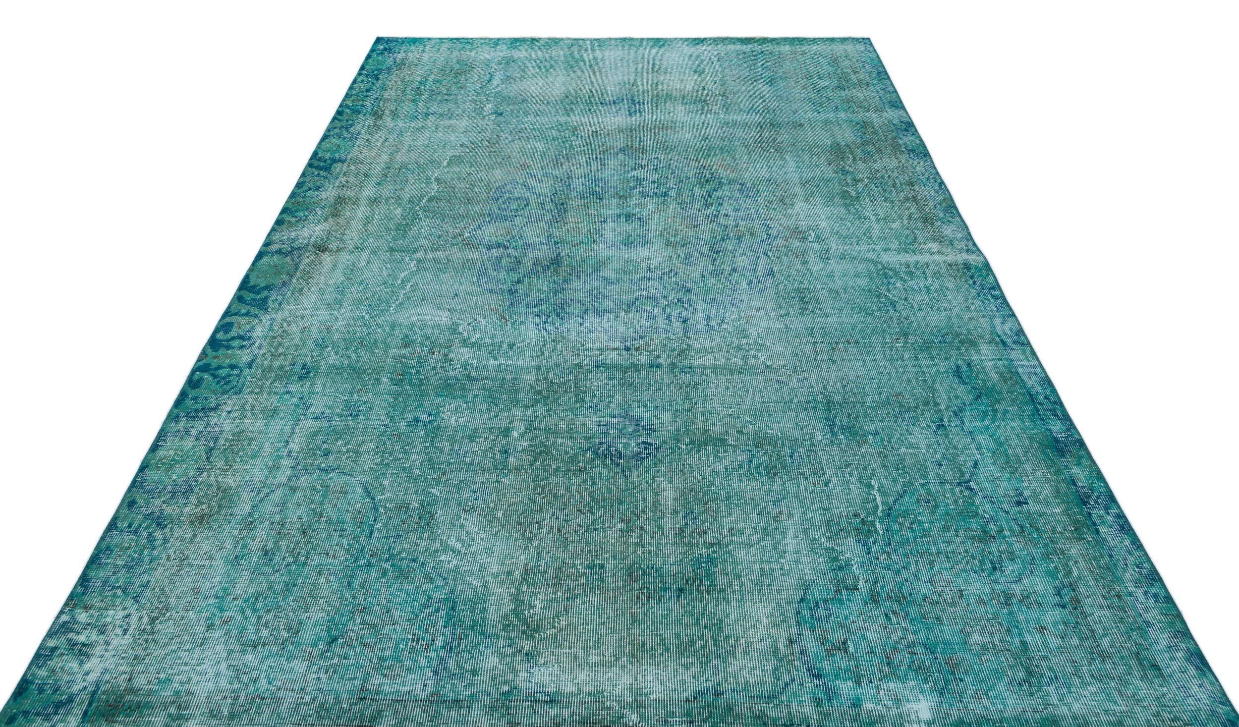 Atina Turquoise Vintage Wool Handmade Area Rug 6'0" x 9'0"