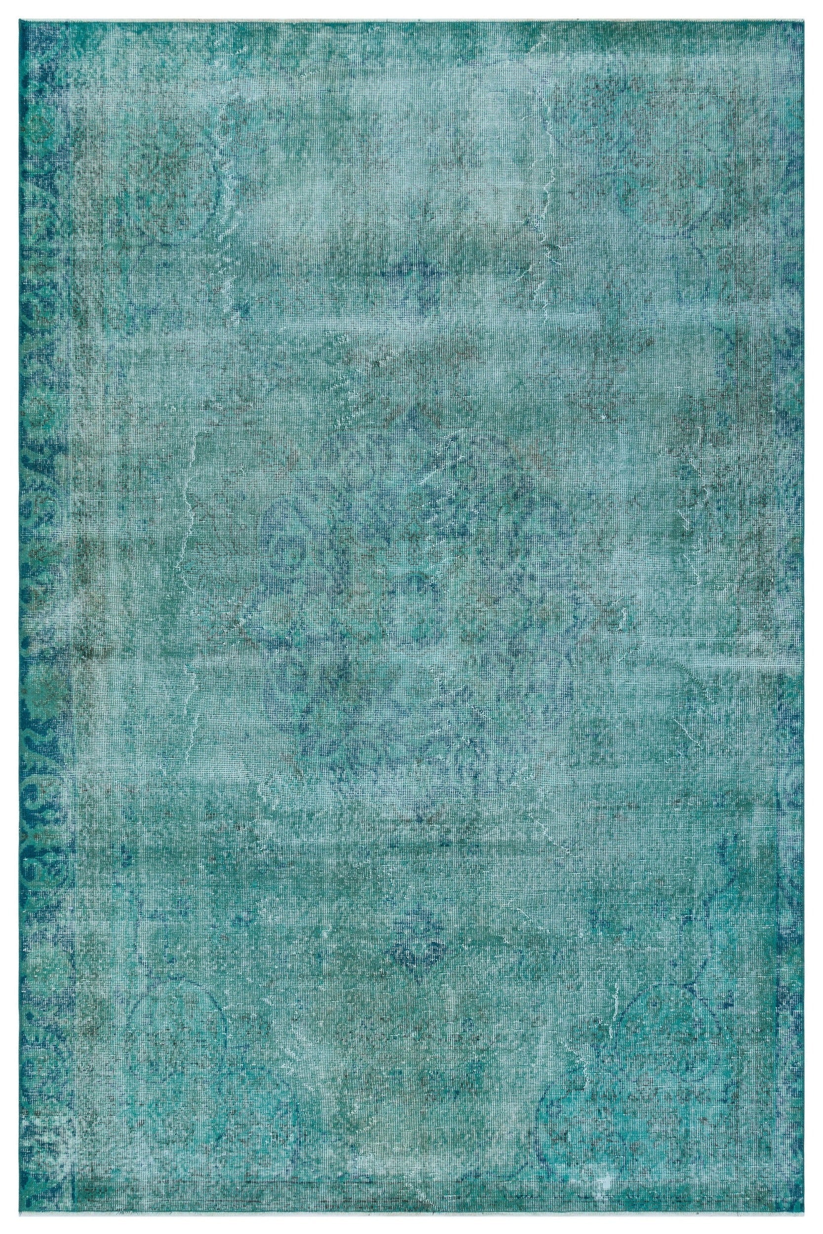 Atina Turquoise Vintage Wool Handmade Area Rug 6'0" x 9'0"