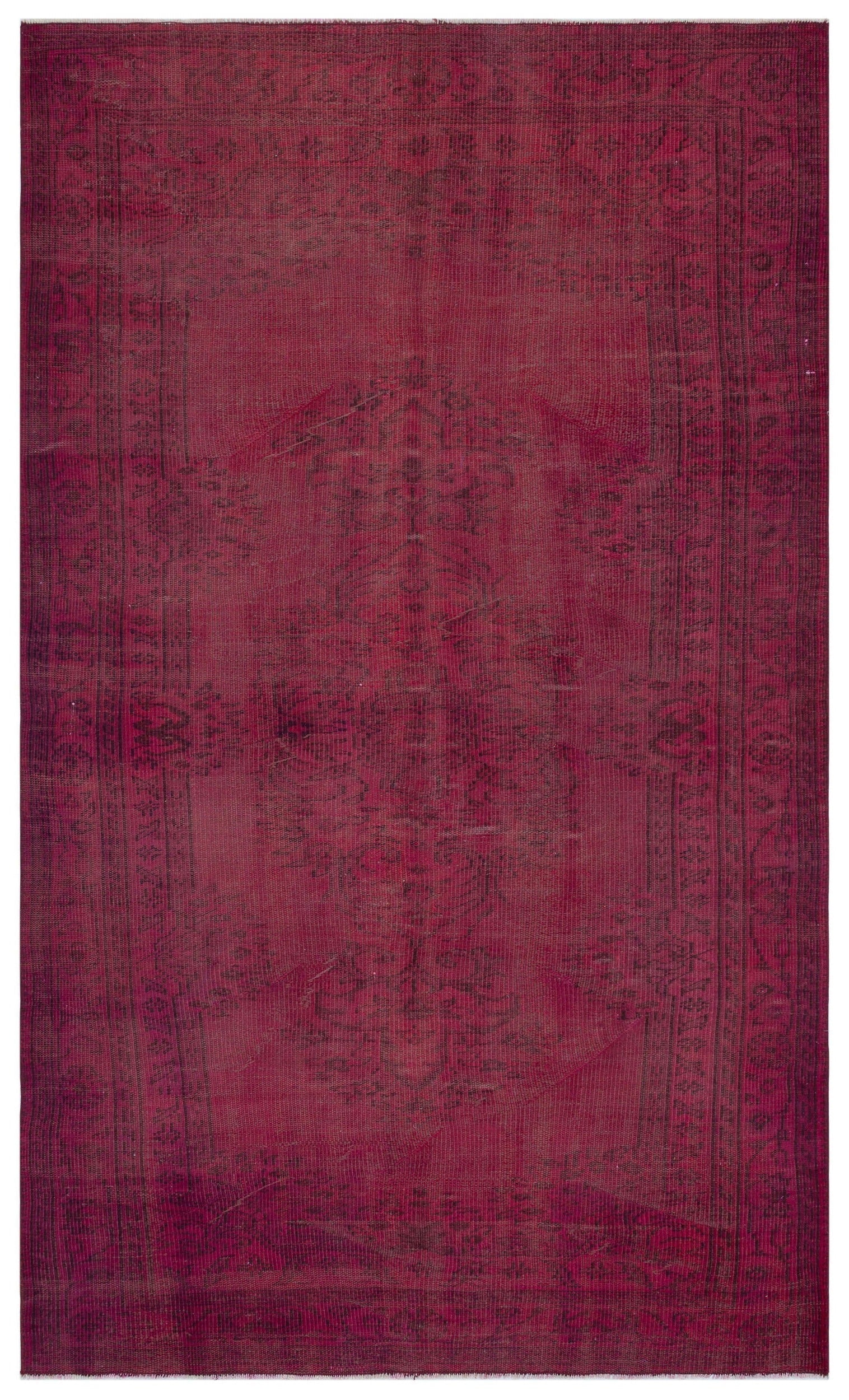 Atina Pink Vintage Wool Handmade Area Rug 5'5" x 8'9"